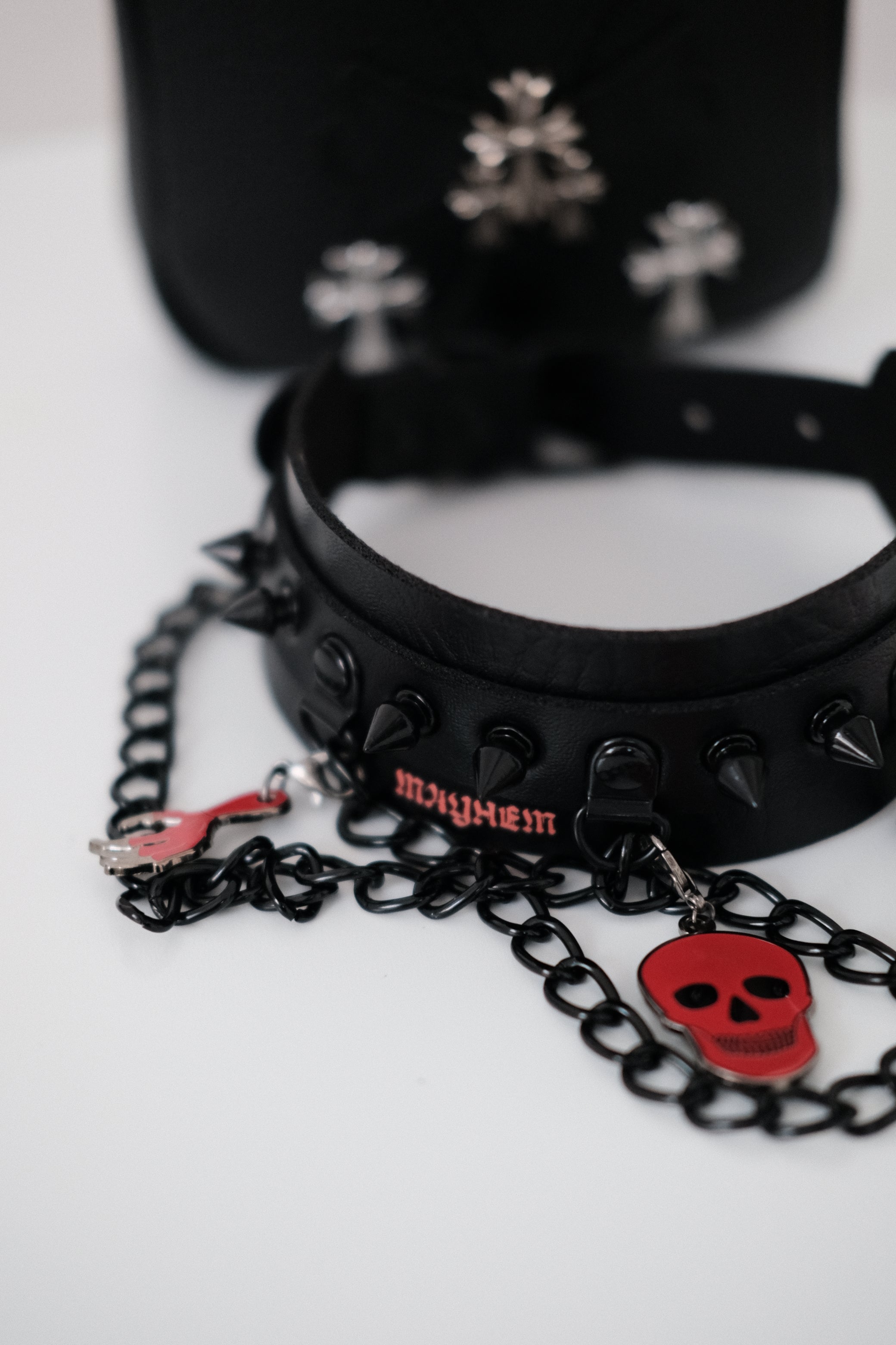 Image of After Dark Glow Skull Choker - Red Days & Illuminated Nights
