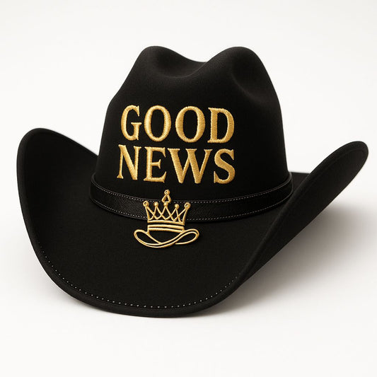 Good News" Western Crown Hat