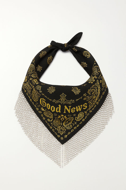 Good News" Rhinestone Bandana