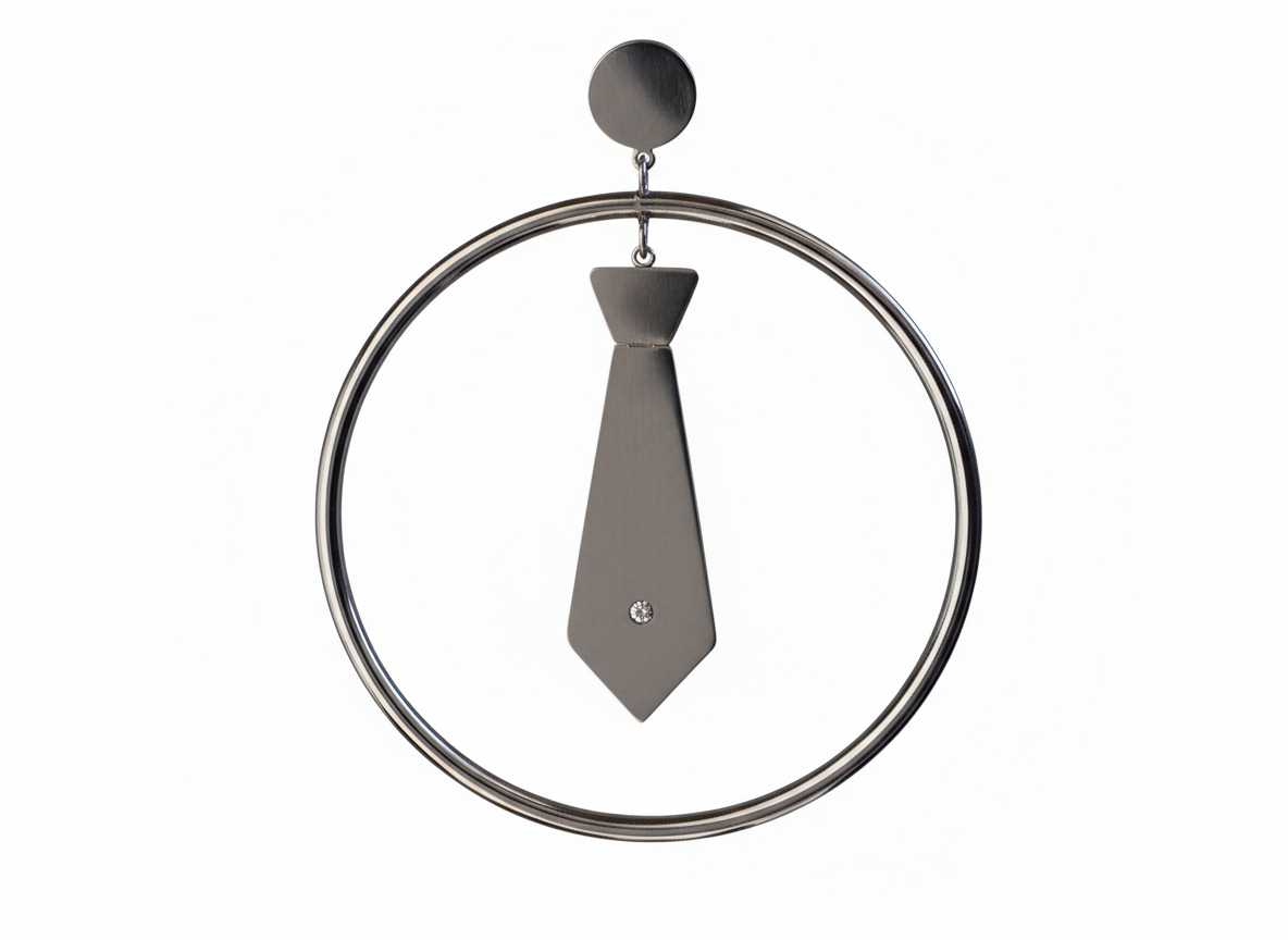 Boss Necktie Hoop Earrings