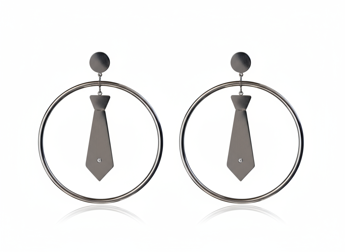 Image of Boss Necktie Hoop Earrings