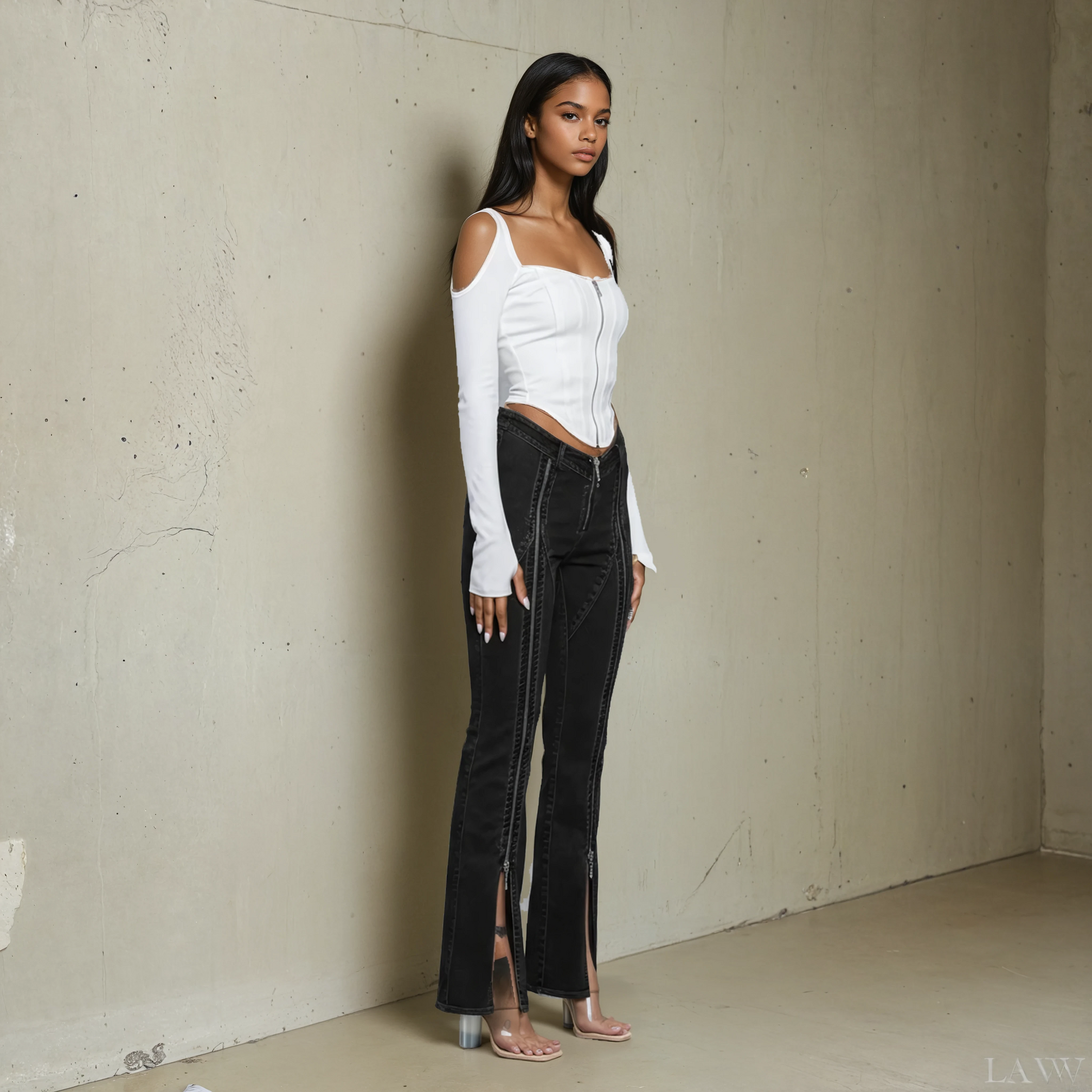 CHROME FANTASY RIBBED BUSTIER TOP