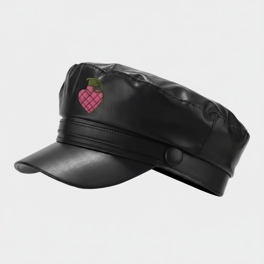 Heart Grenade Leather Beret
