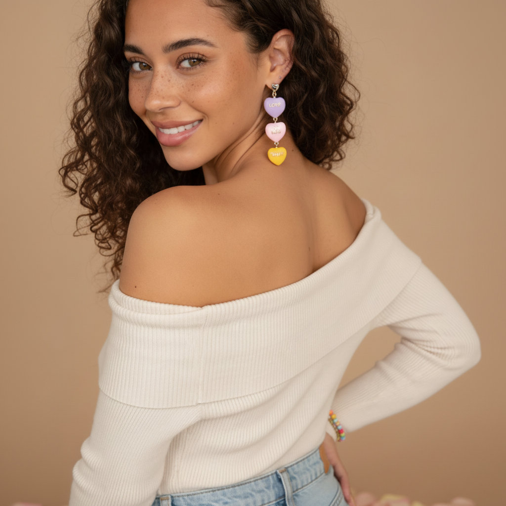 Image of Candy Heart Drop Earrings