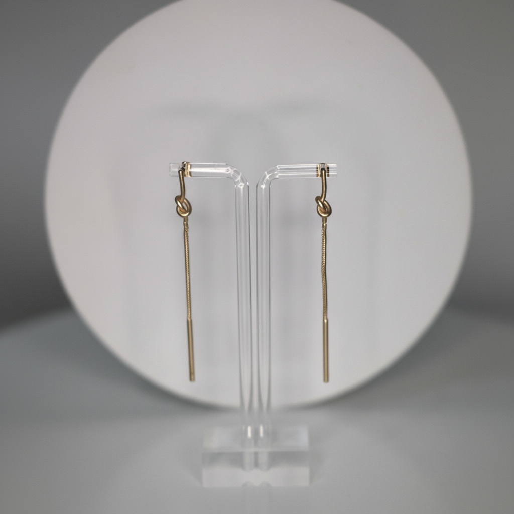 Image of Baby Girl Knot Drop Earrings | Satin Gold