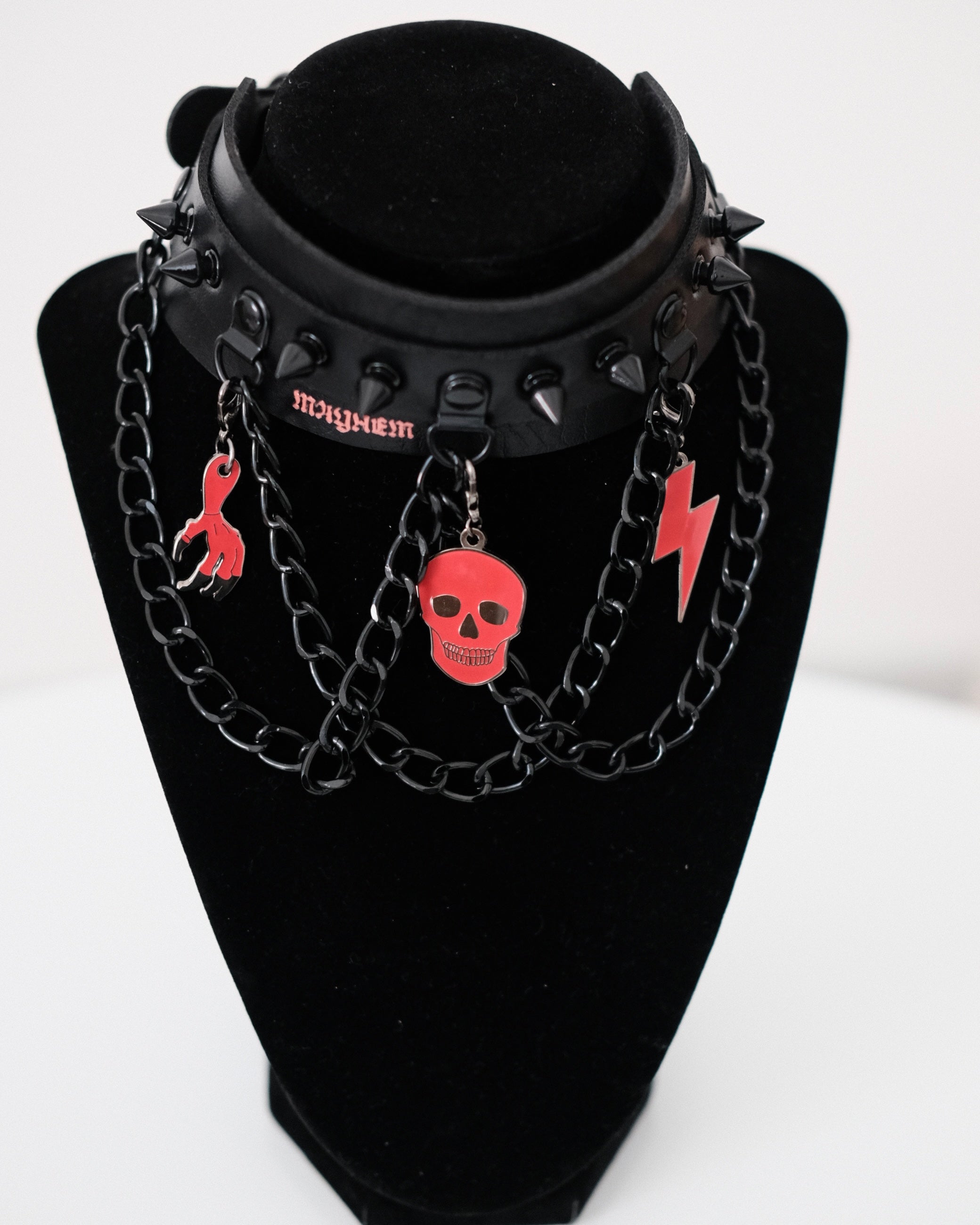 Image of After Dark Glow Skull Choker - Red Days & Illuminated Nights