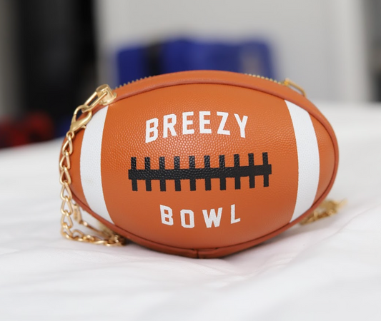 Breezy Football Shaped Clutch Purse