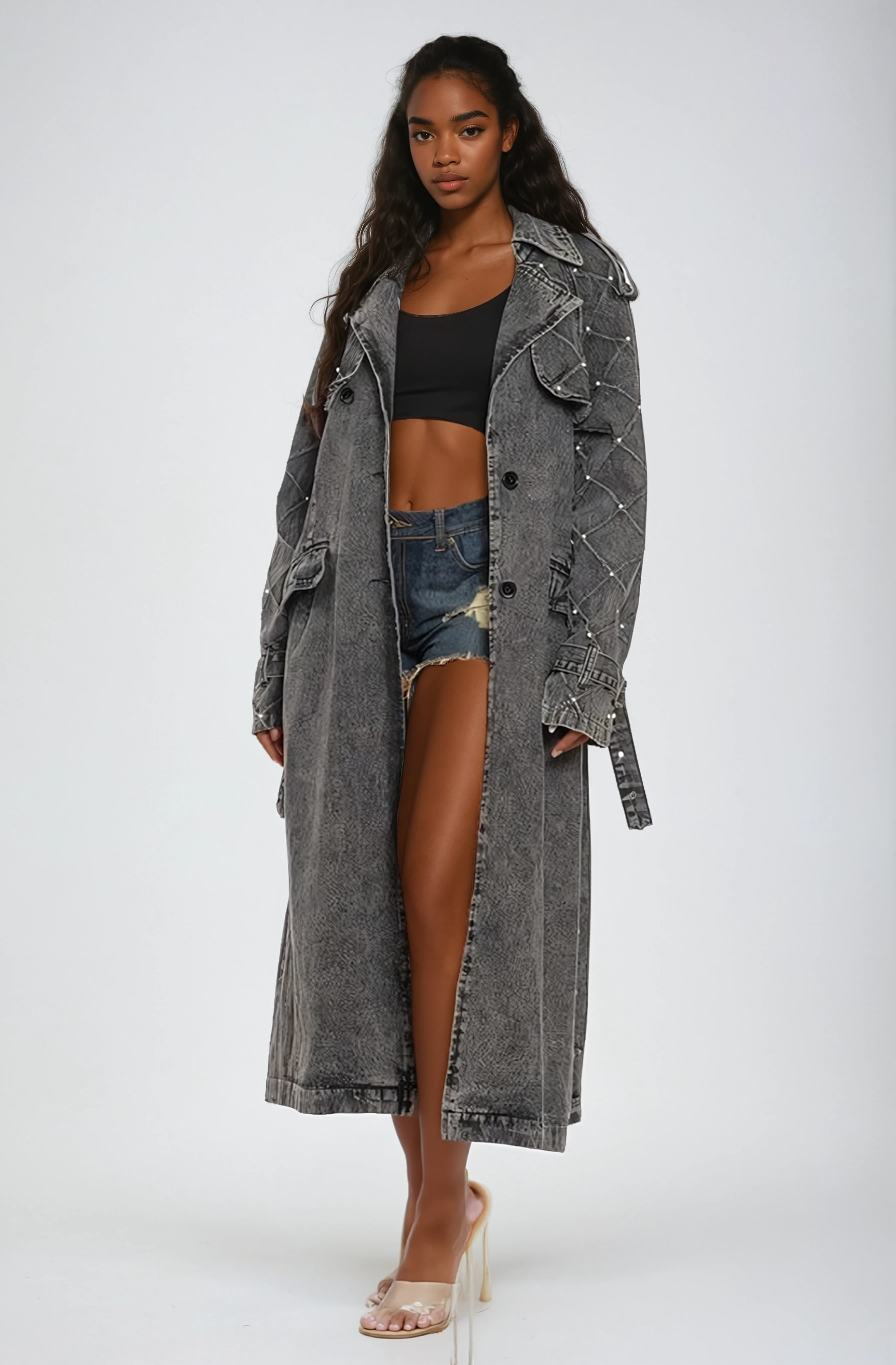 Image of Denim Trench Coat