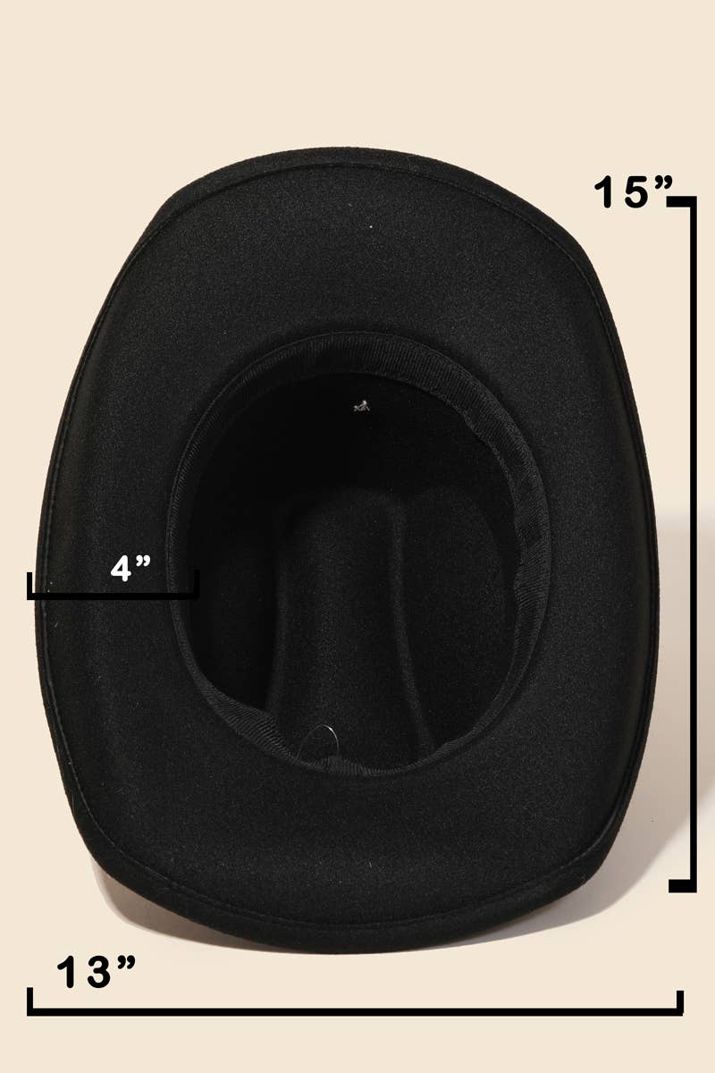 Rhinestone Studded Chain Fringe Western Cowboy Hat