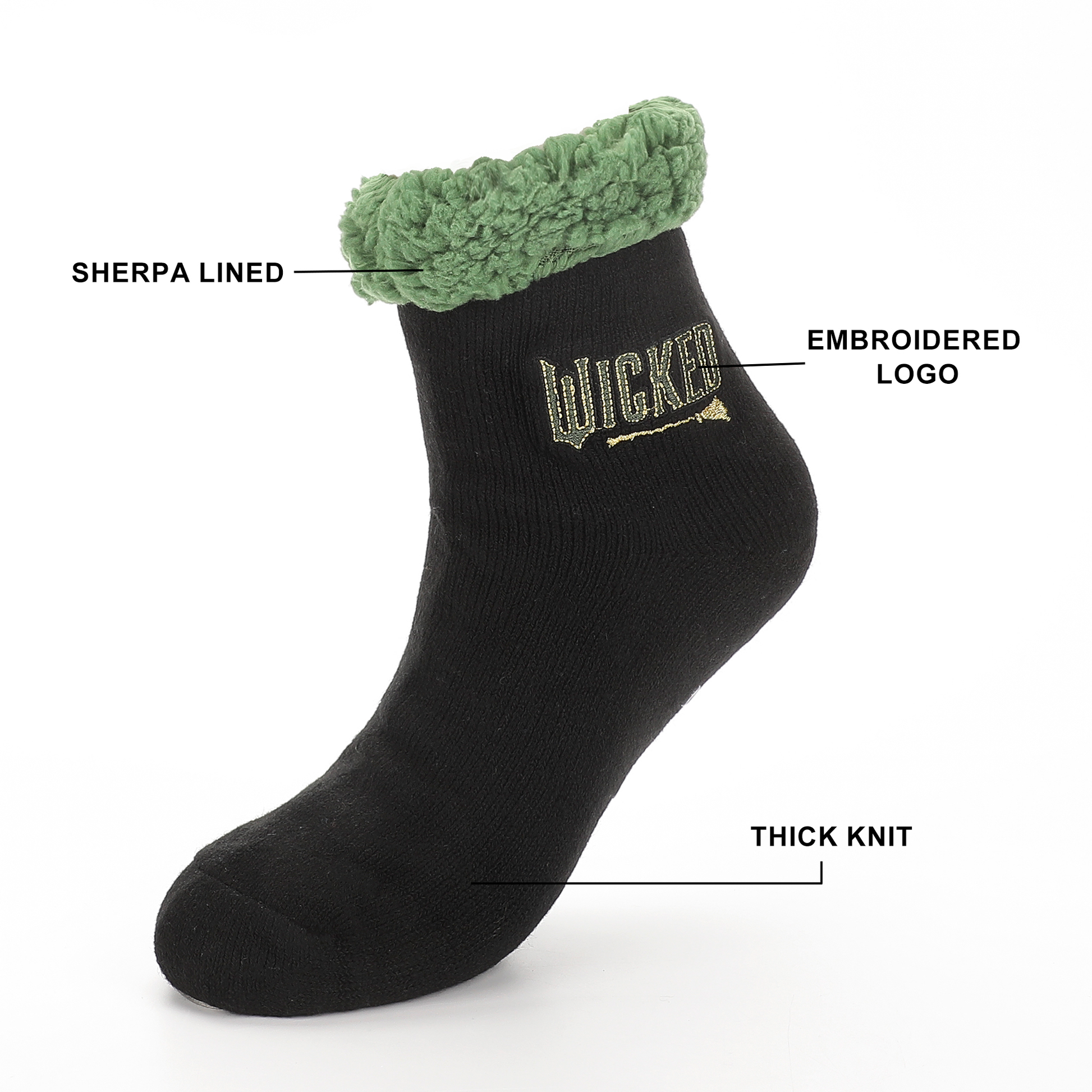 Wicked Embroidered Logo Women's Quarter Crew Socks