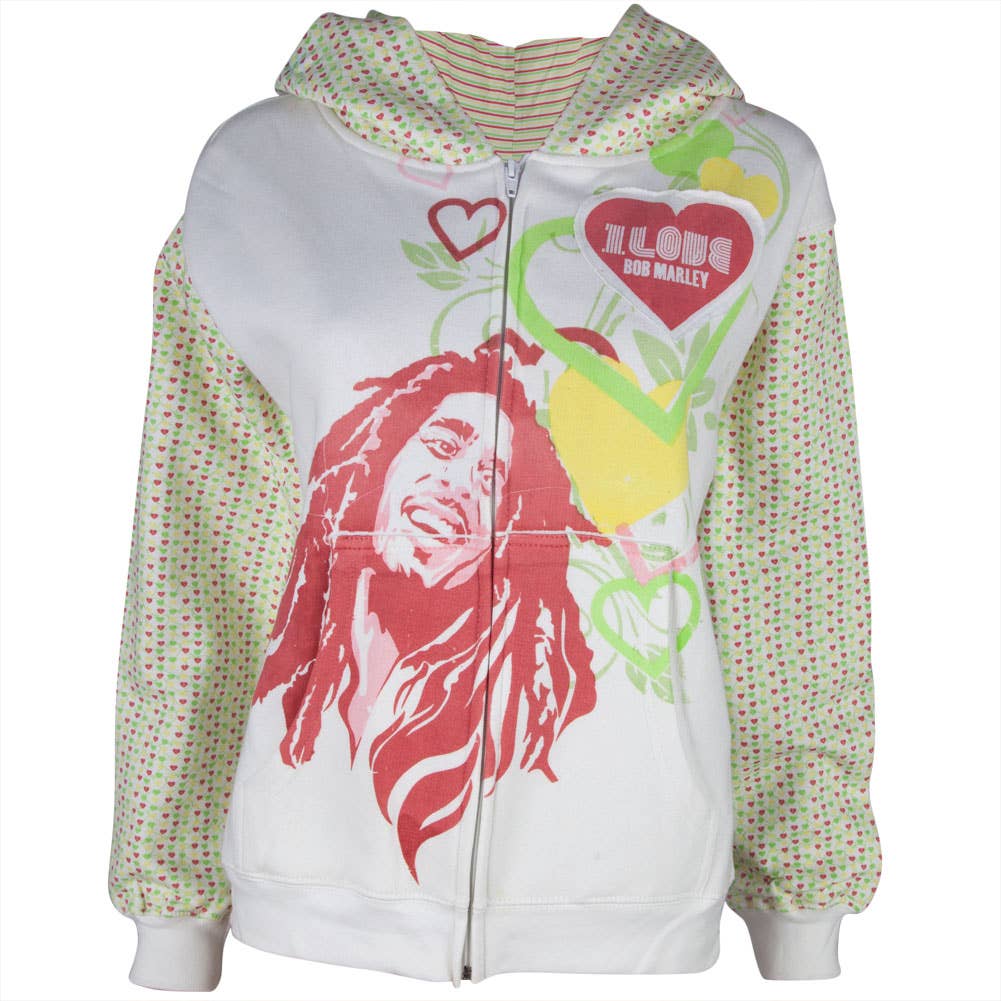 Bob Marley - Love Women's Juniors Zippered Hoodie
