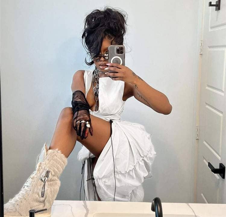 Sexy drawstring ruched white dress women