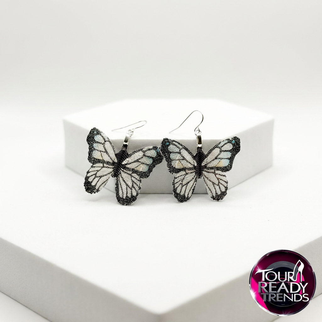 Image of Moonstone Butterfly Drop Earrings