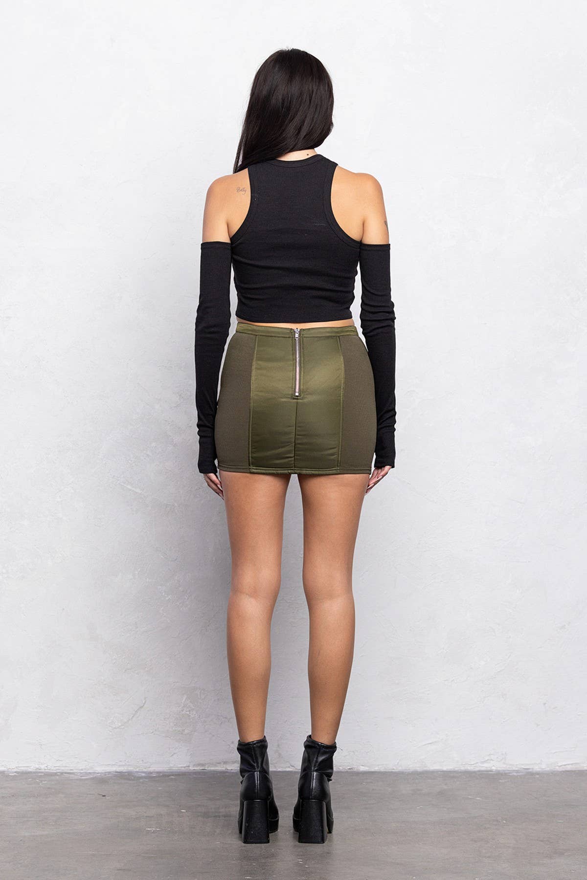 Image of Padded Bomber Cargo Mini Skirt