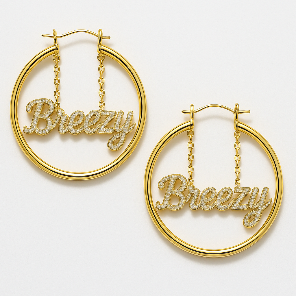 Breezy Bowl Rhinestone Hoop Earrings