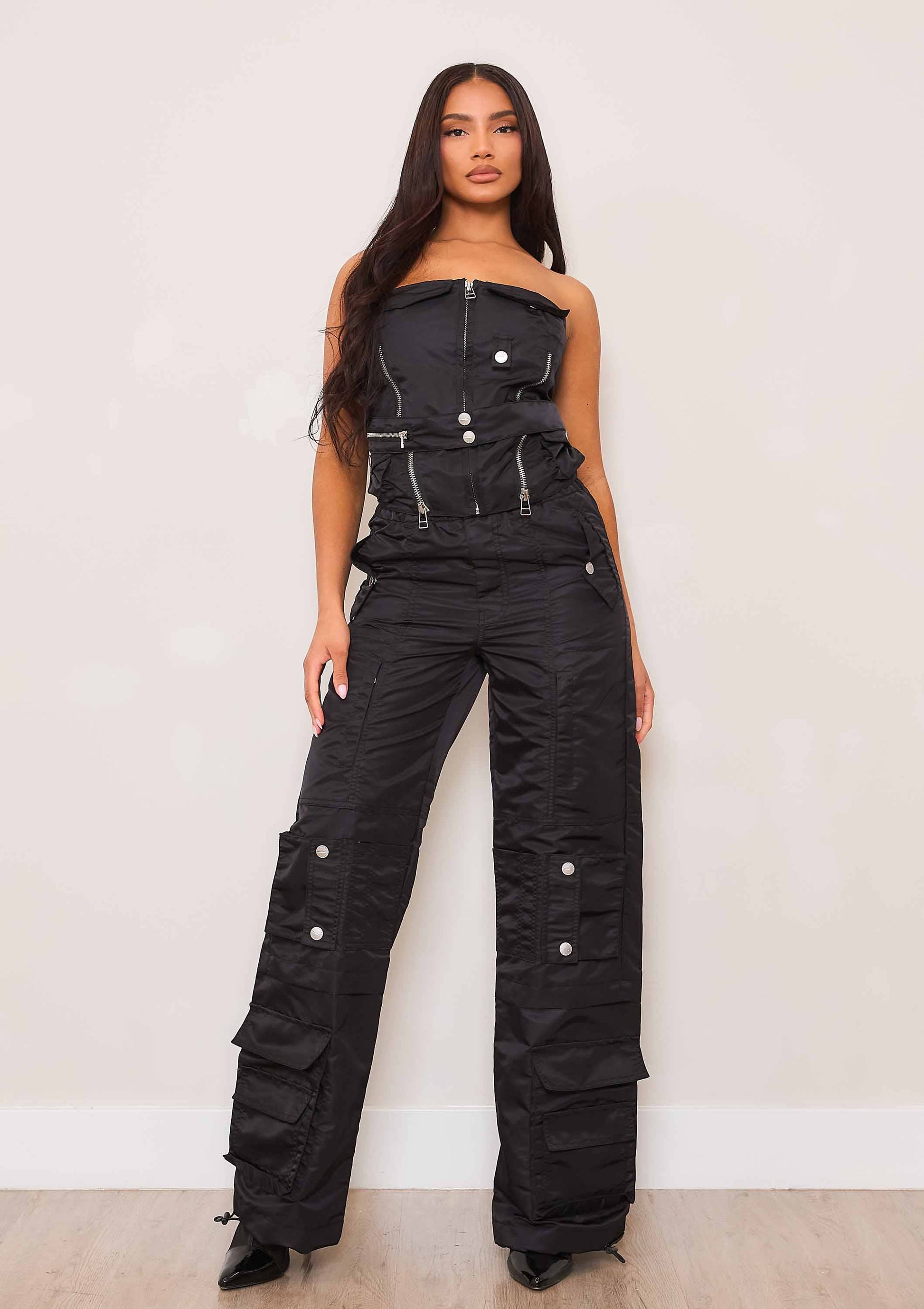 UTILITY NYLON WIDE CARGO PANTS