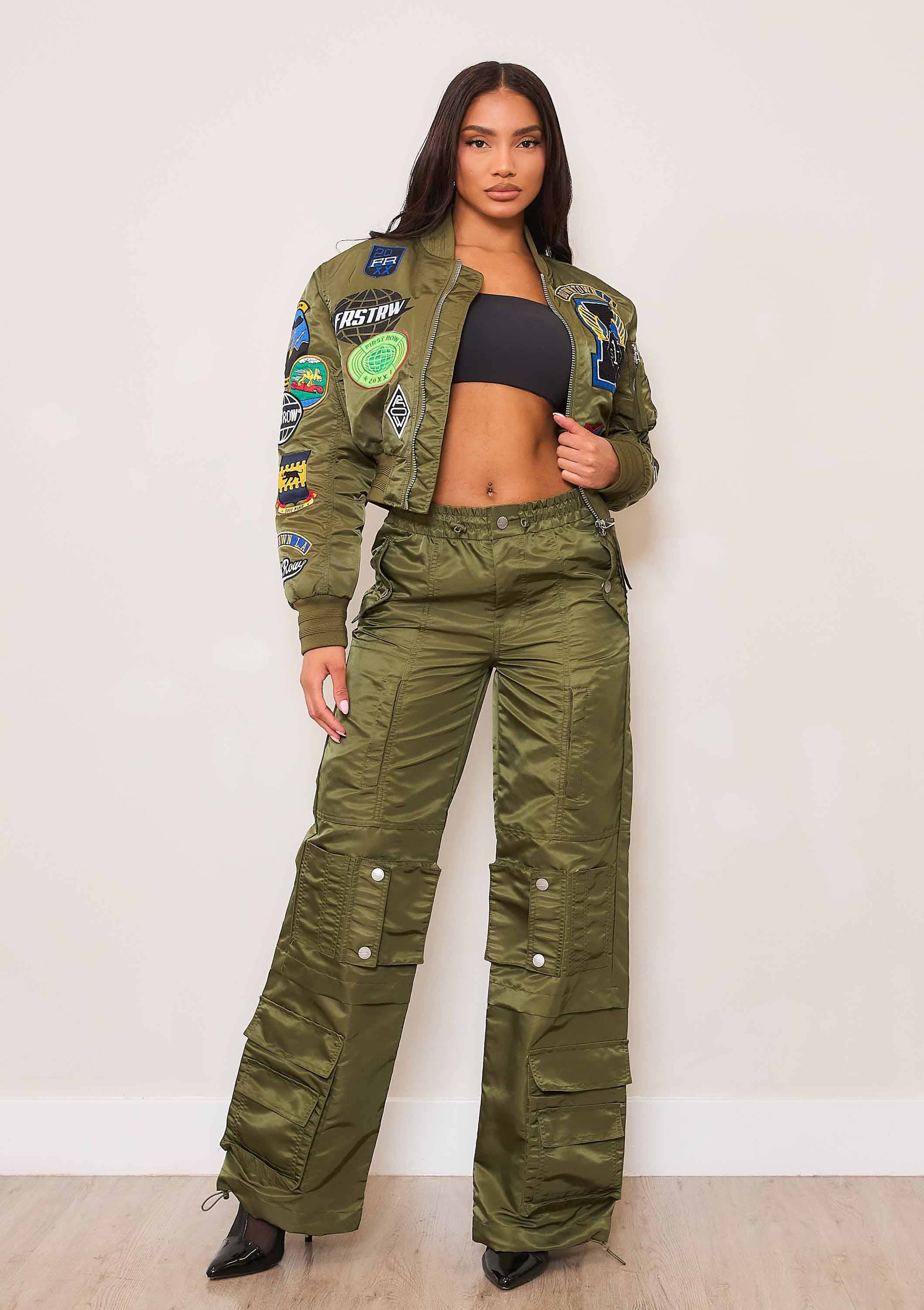 UTILITY NYLON WIDE CARGO PANTS