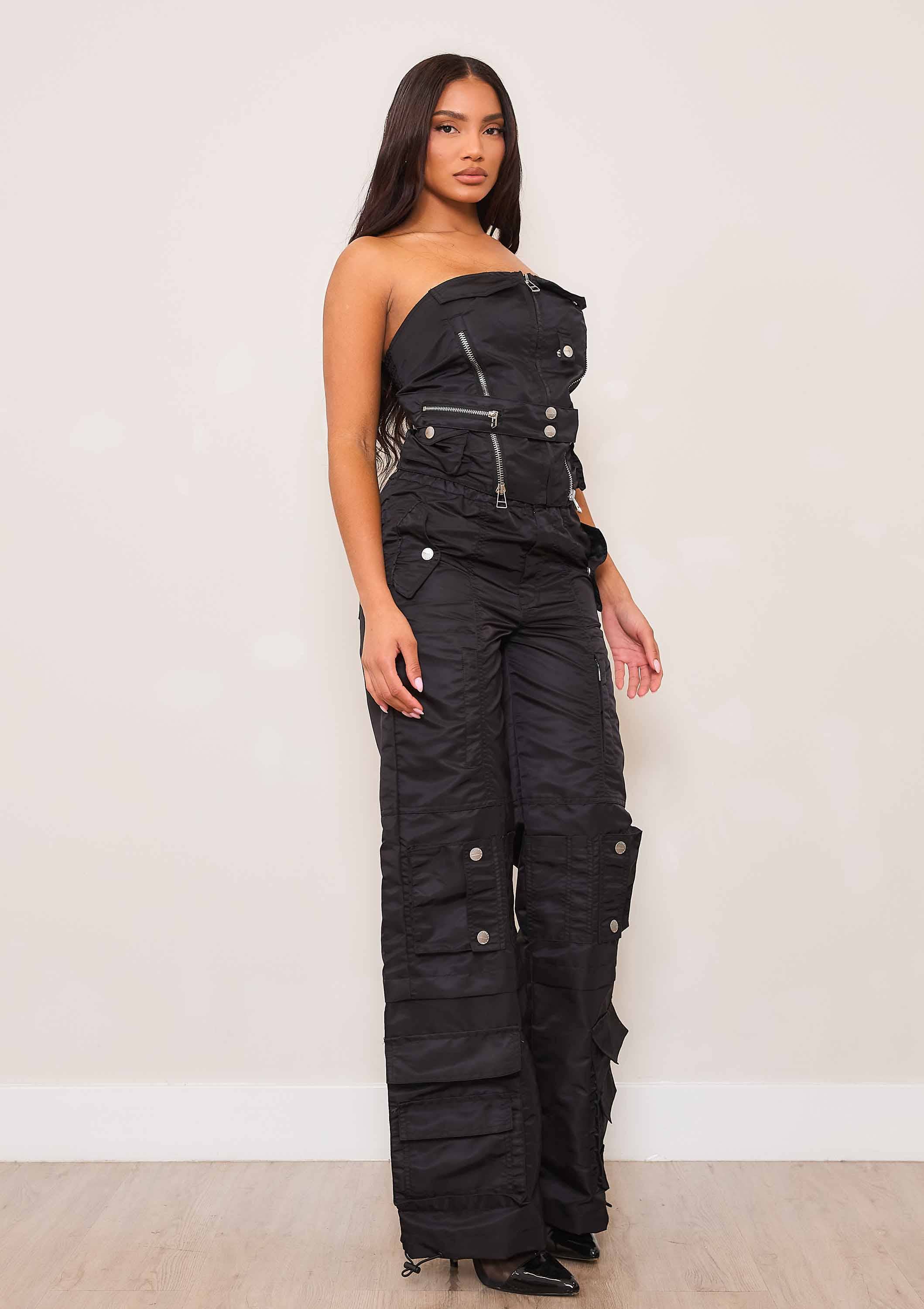 Image of UTILITY NYLON WIDE CARGO PANTS