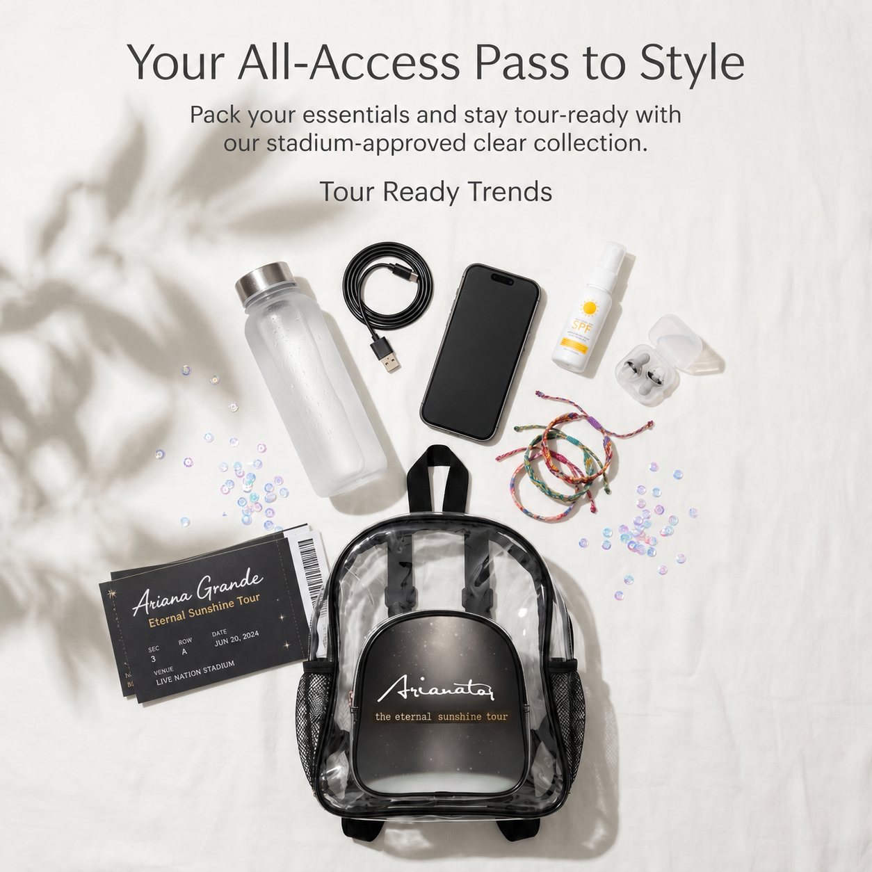 Image of Arianator Clear Backpack – Eternal Sunshine Tour