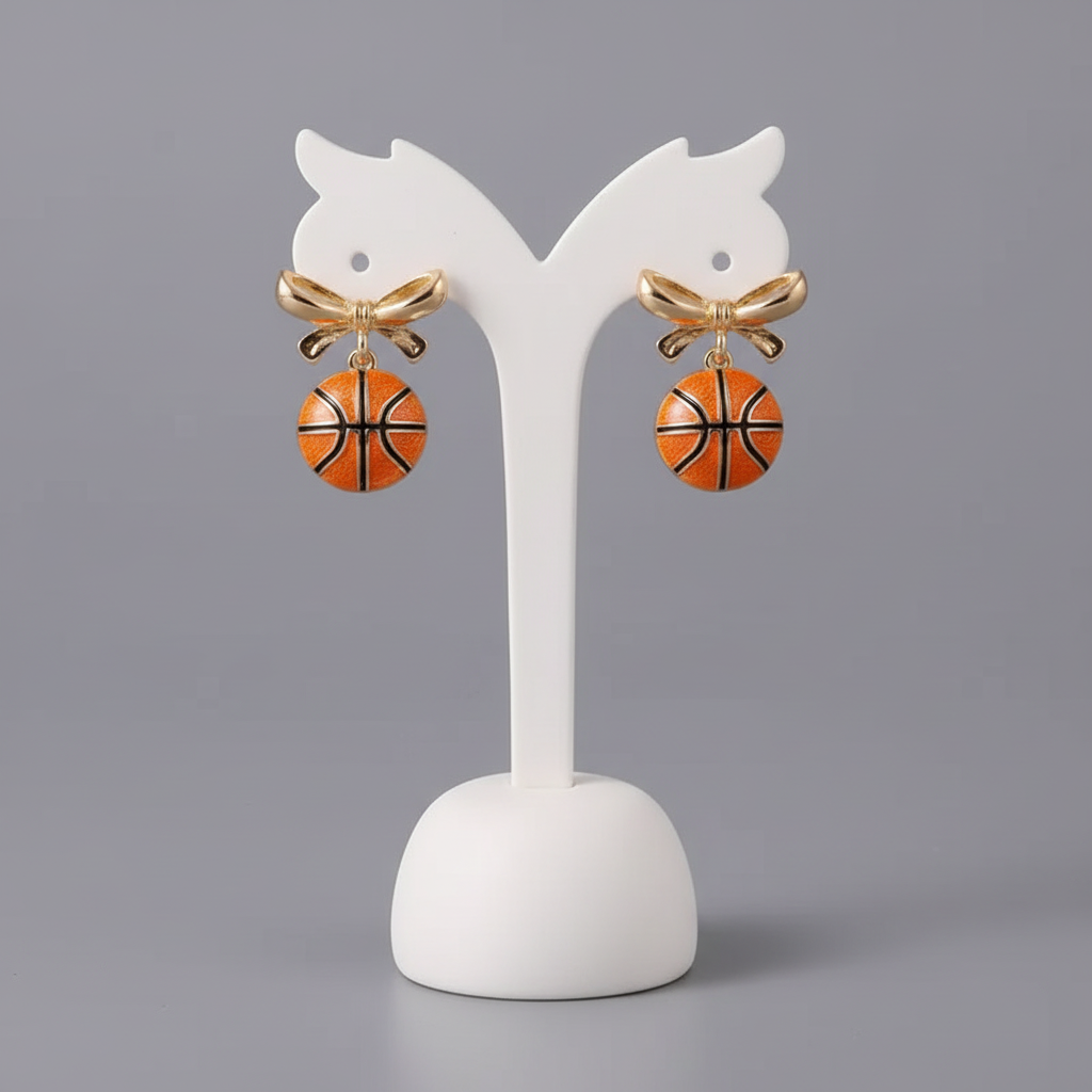 Image of Basketball Madness Too Cute Bow Earrings