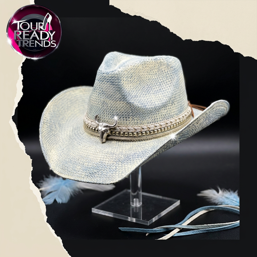 Image of Vintage Cowgirl Glam Hat - Light Blue