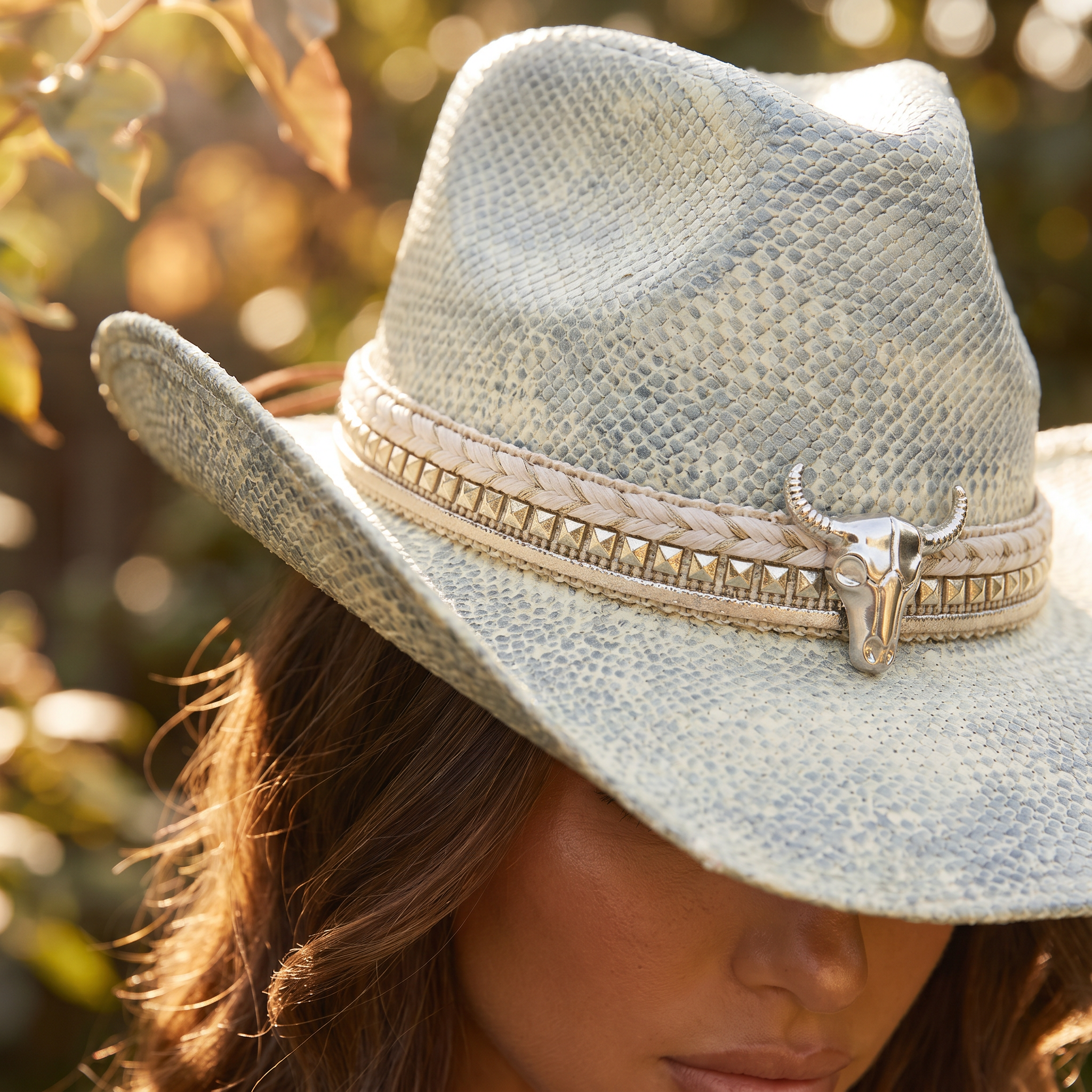 Image of Vintage Cowgirl Glam Hat - Light Blue