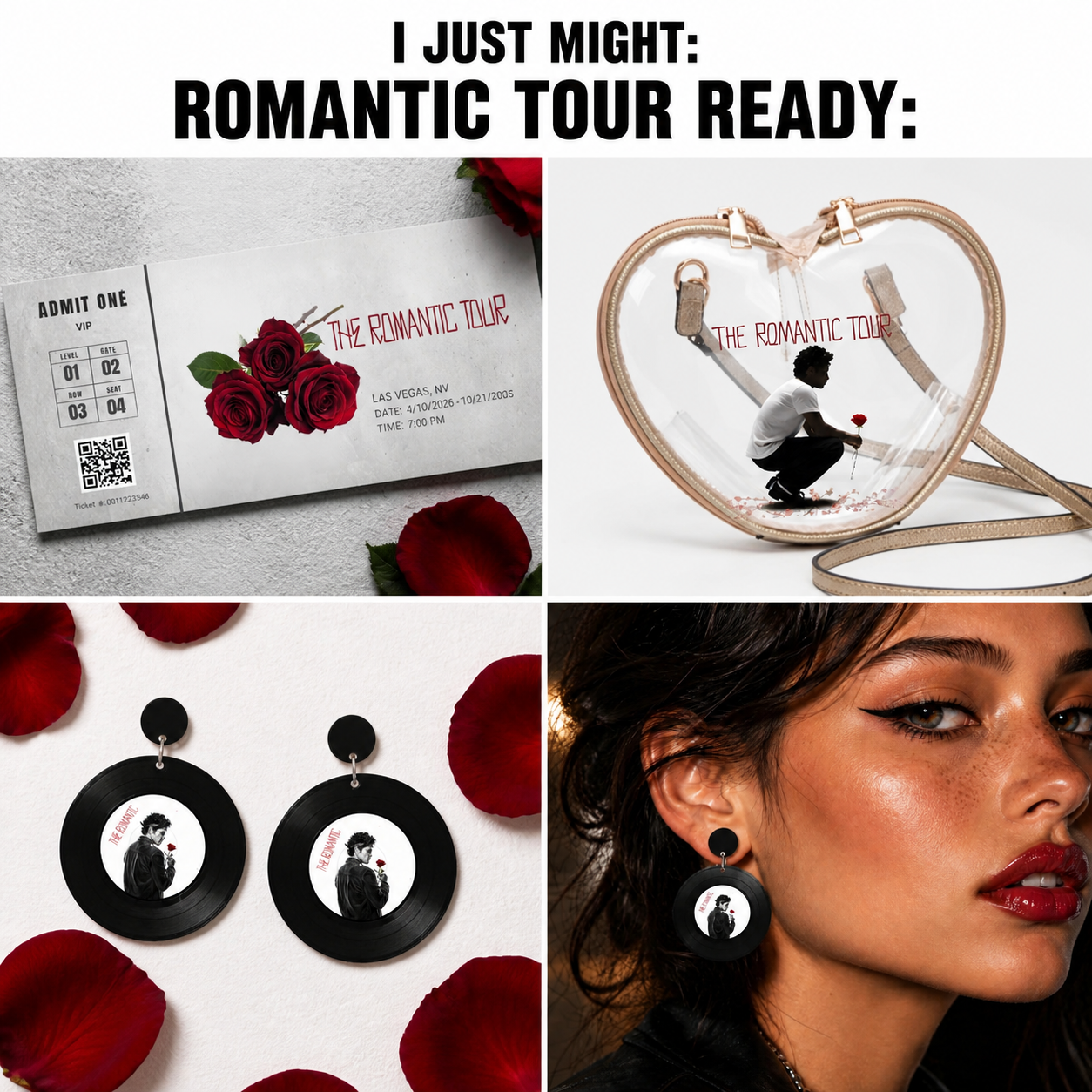 Image of Romantic Tour Vinyl Record Drop Earrings