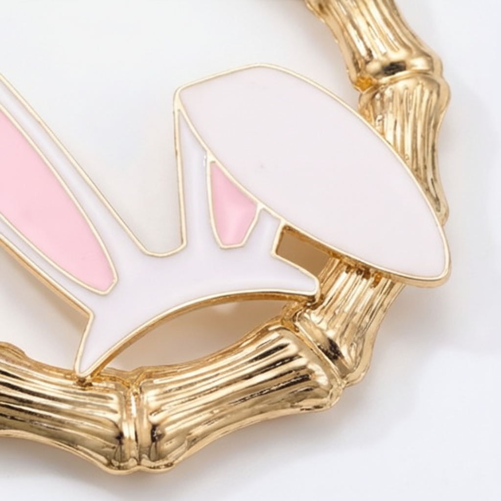 Image of Bunny Bamboo Hoop Earrings - Spring Glam Gold