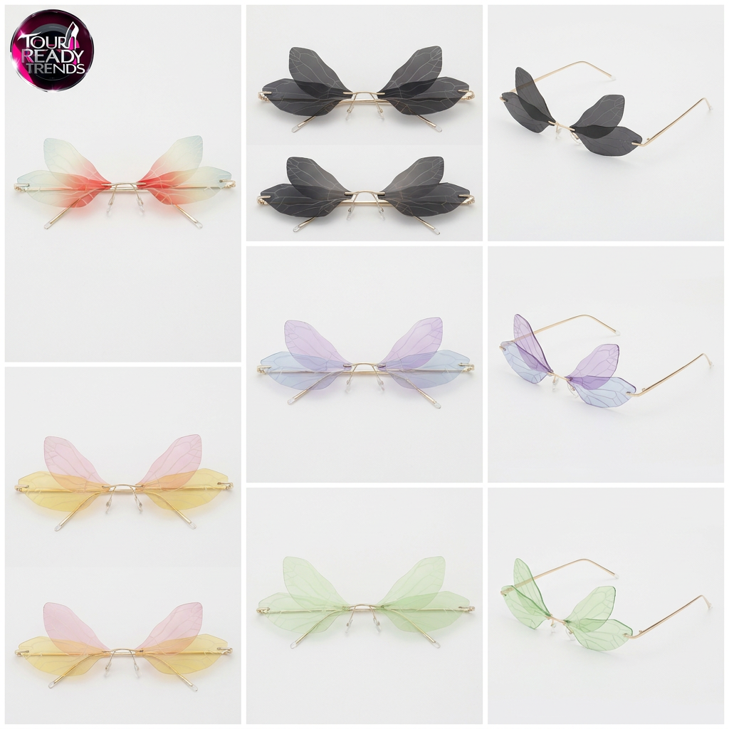 Image of Butterfly Hair Clips & Butterfly Wings Sunglasses