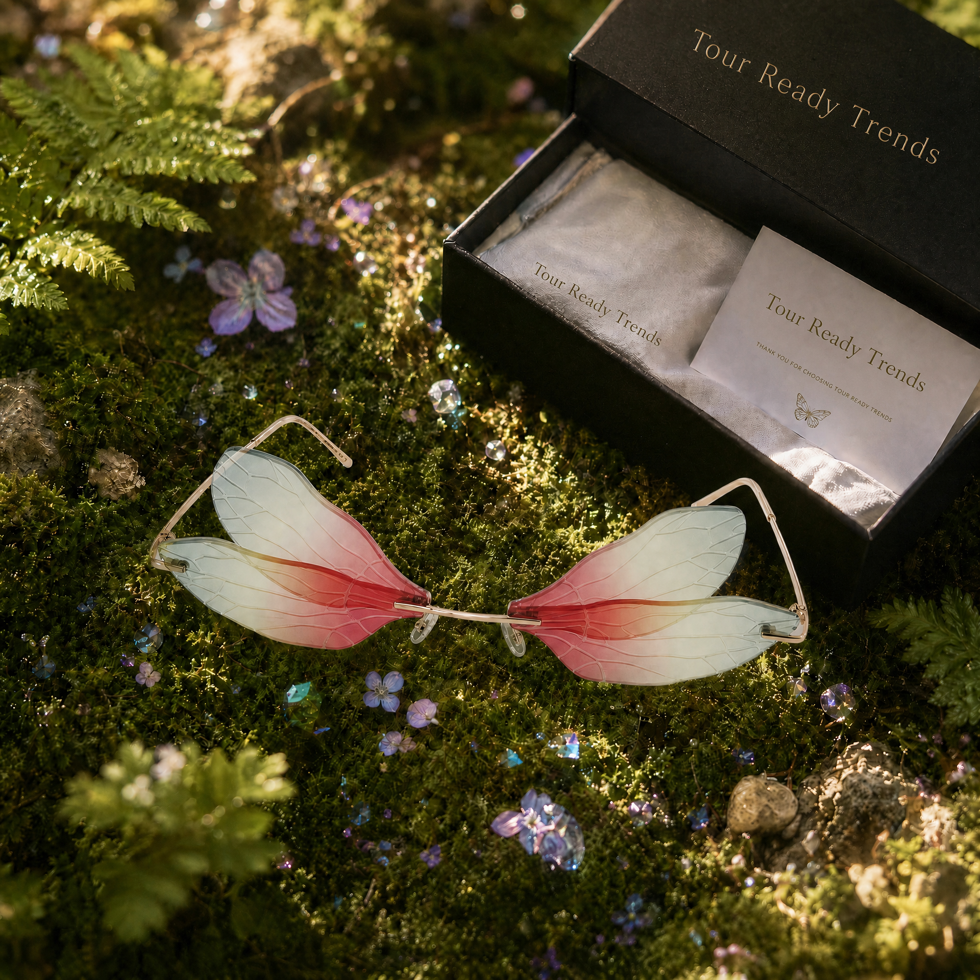 Image of Butterfly Hair Clips & Butterfly Wings Sunglasses