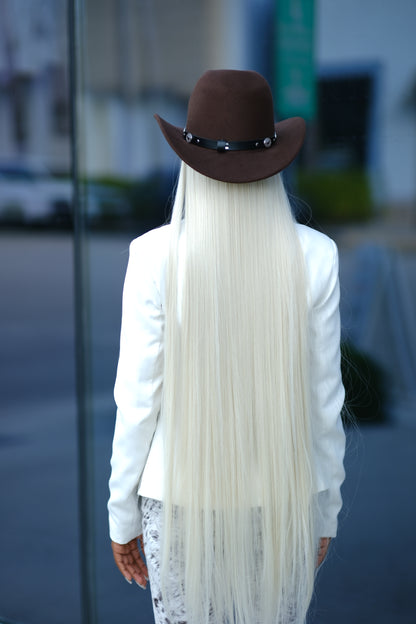 Brown Cowboy Hat Wig