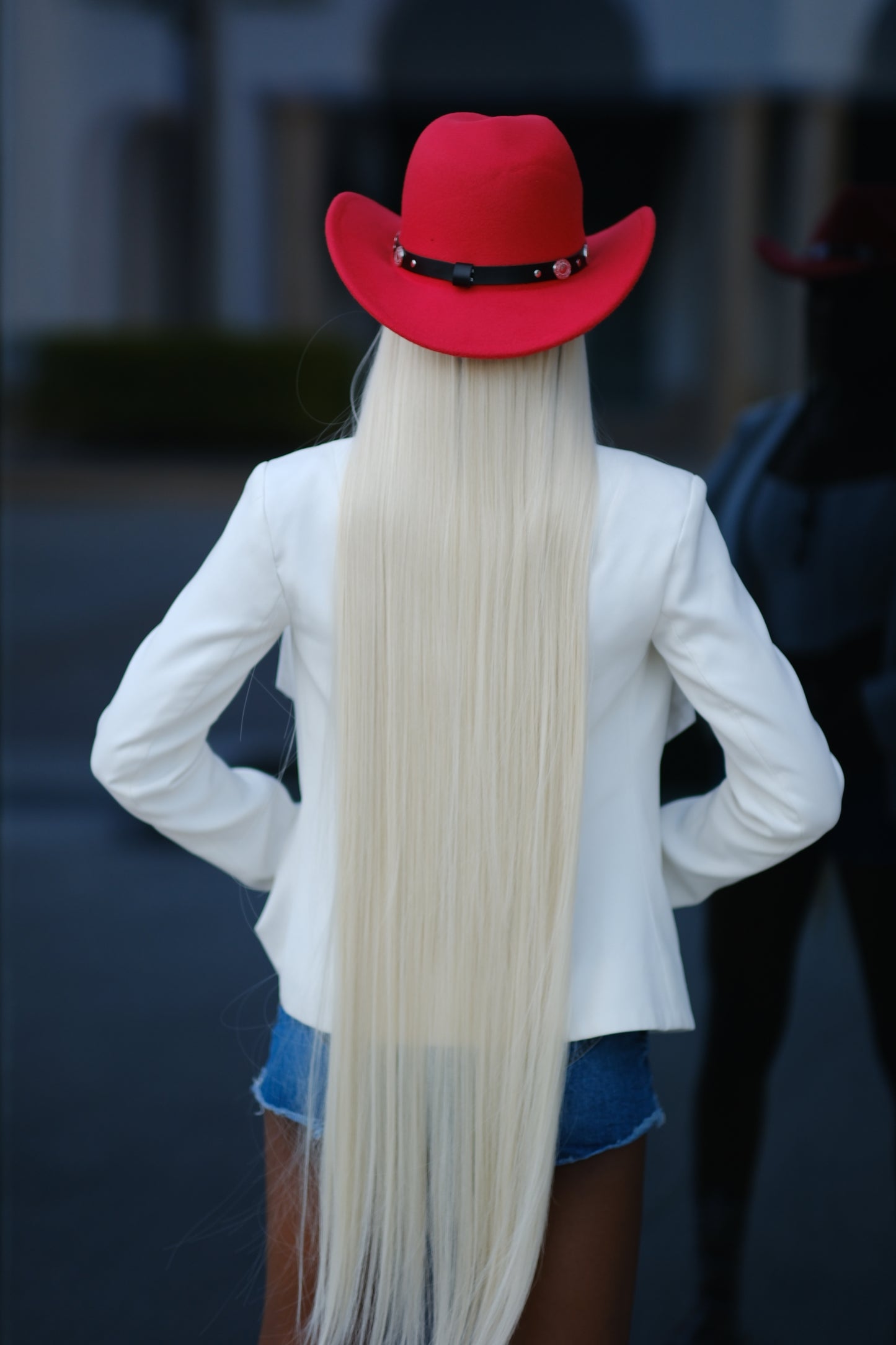 Red Cowboy Hat Wig