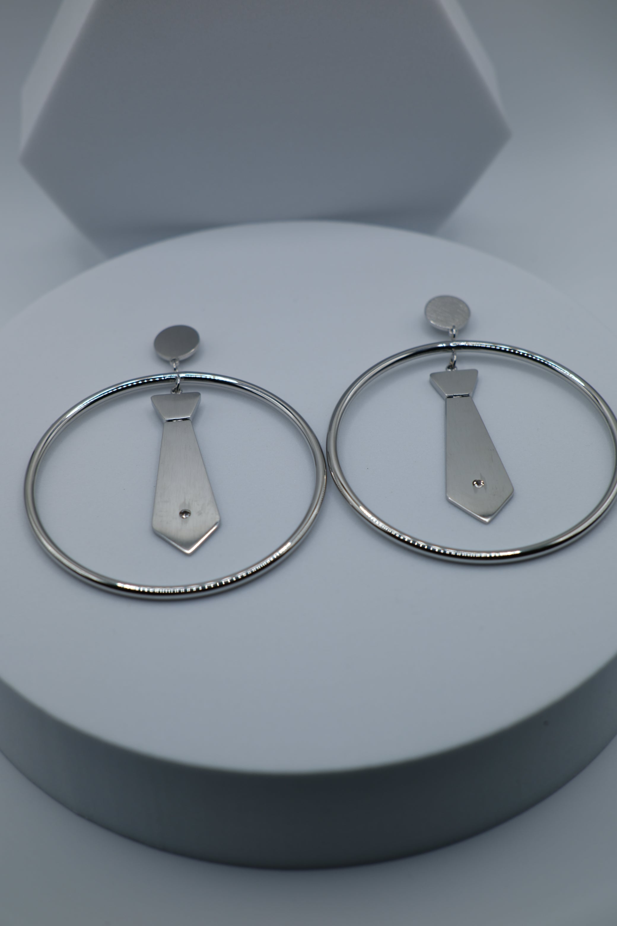 Image of Boss Necktie Hoop Earrings
