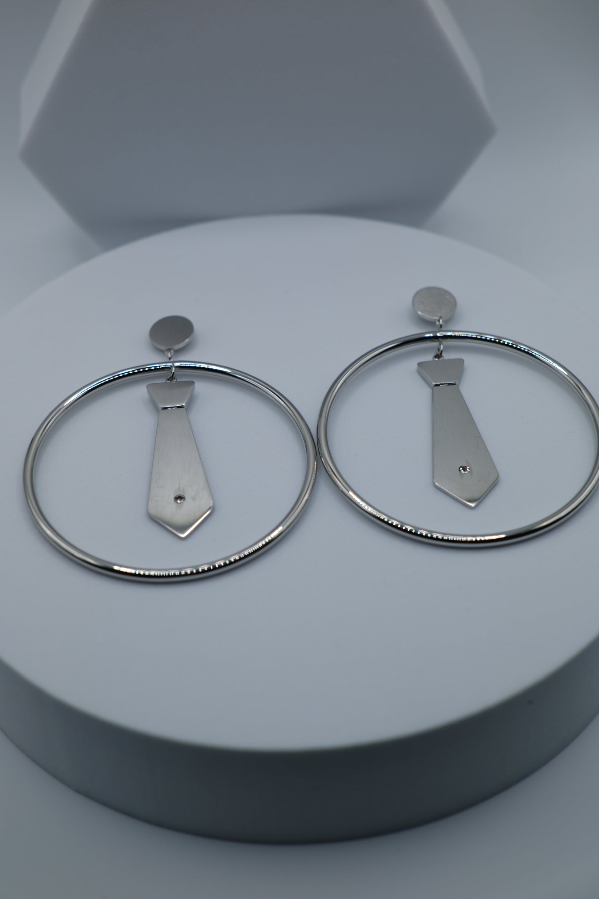 Boss Necktie Hoop Earrings