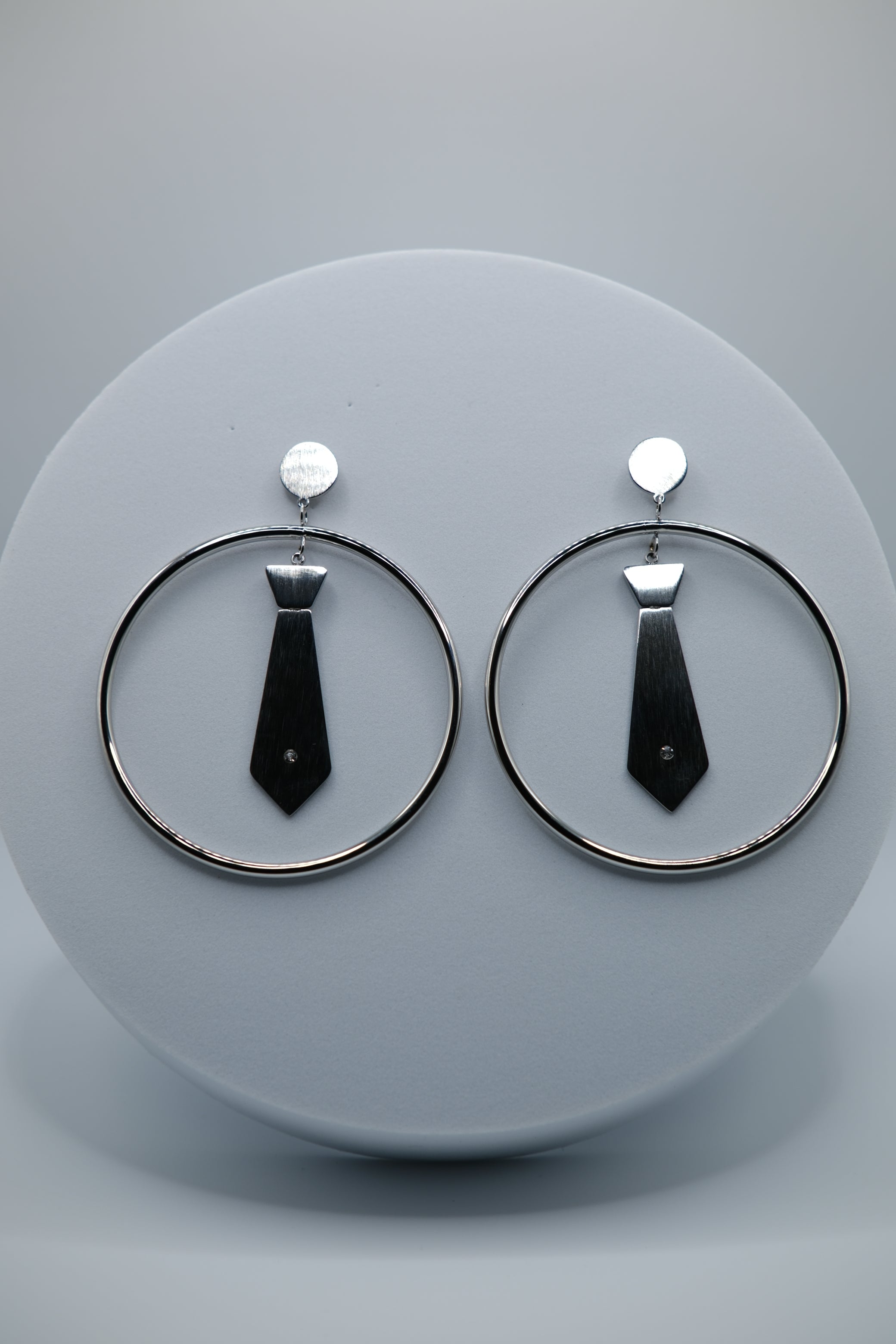 Image of Boss Necktie Hoop Earrings