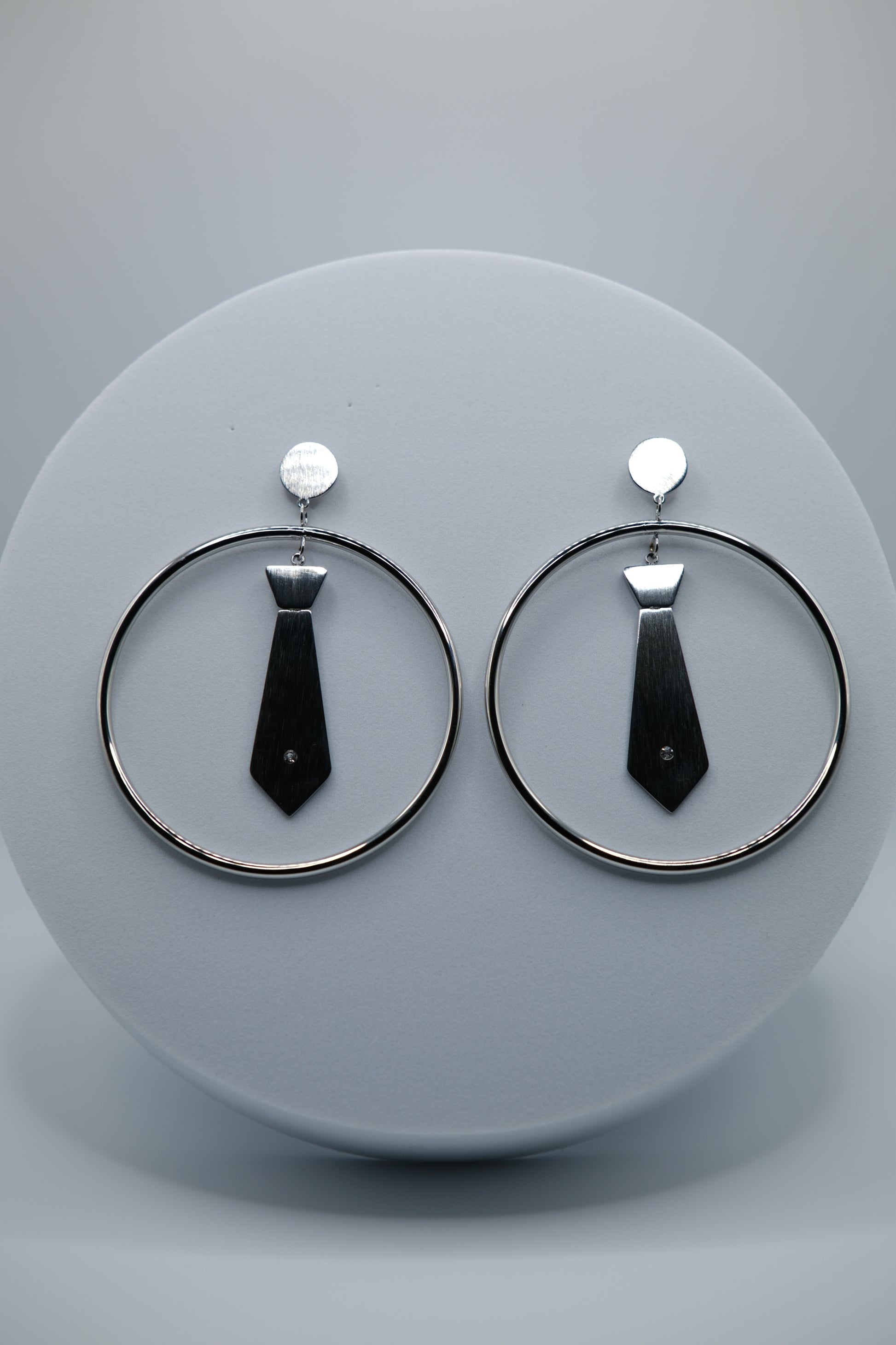 Boss Necktie Hoop Earrings