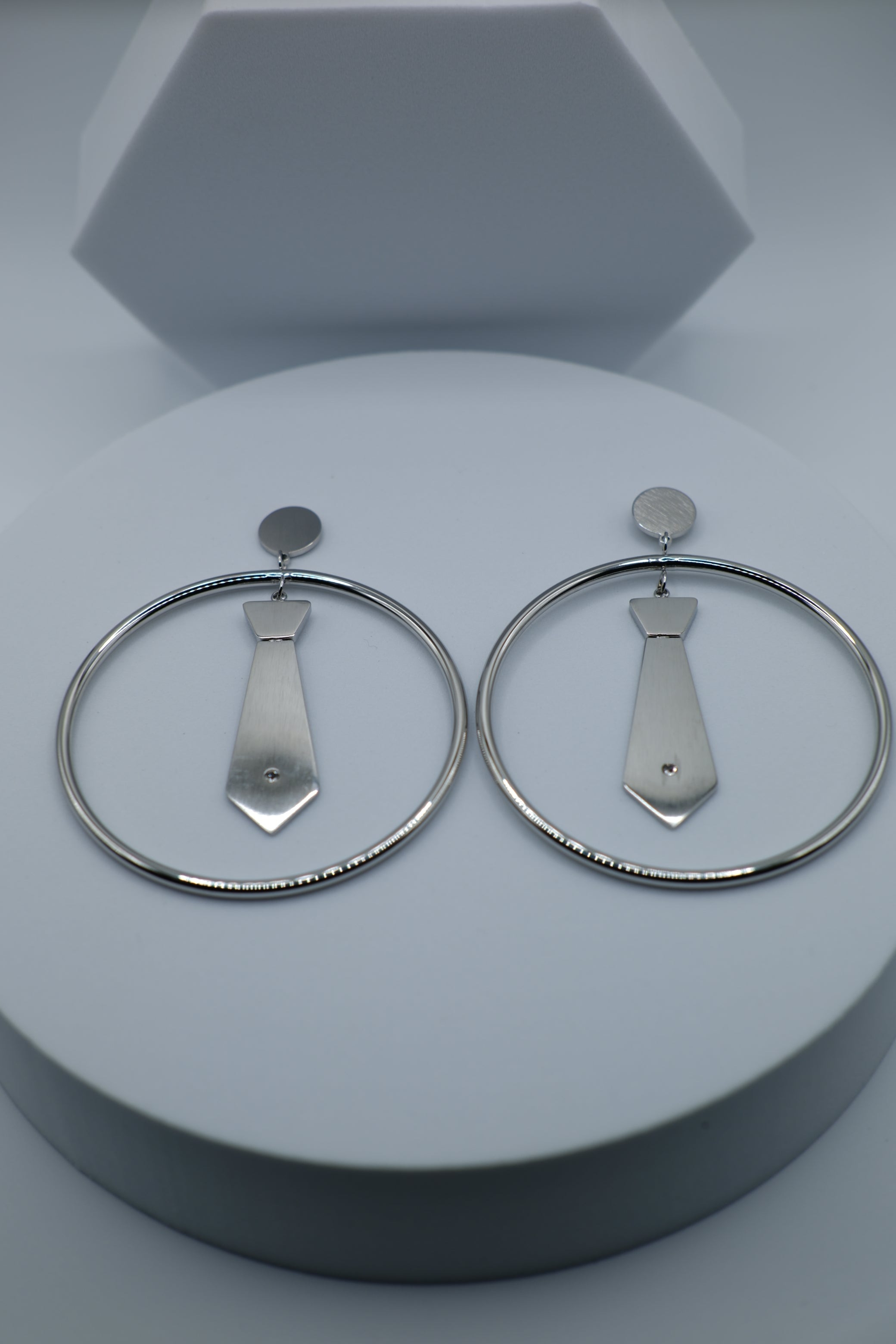 Image of Boss Necktie Hoop Earrings