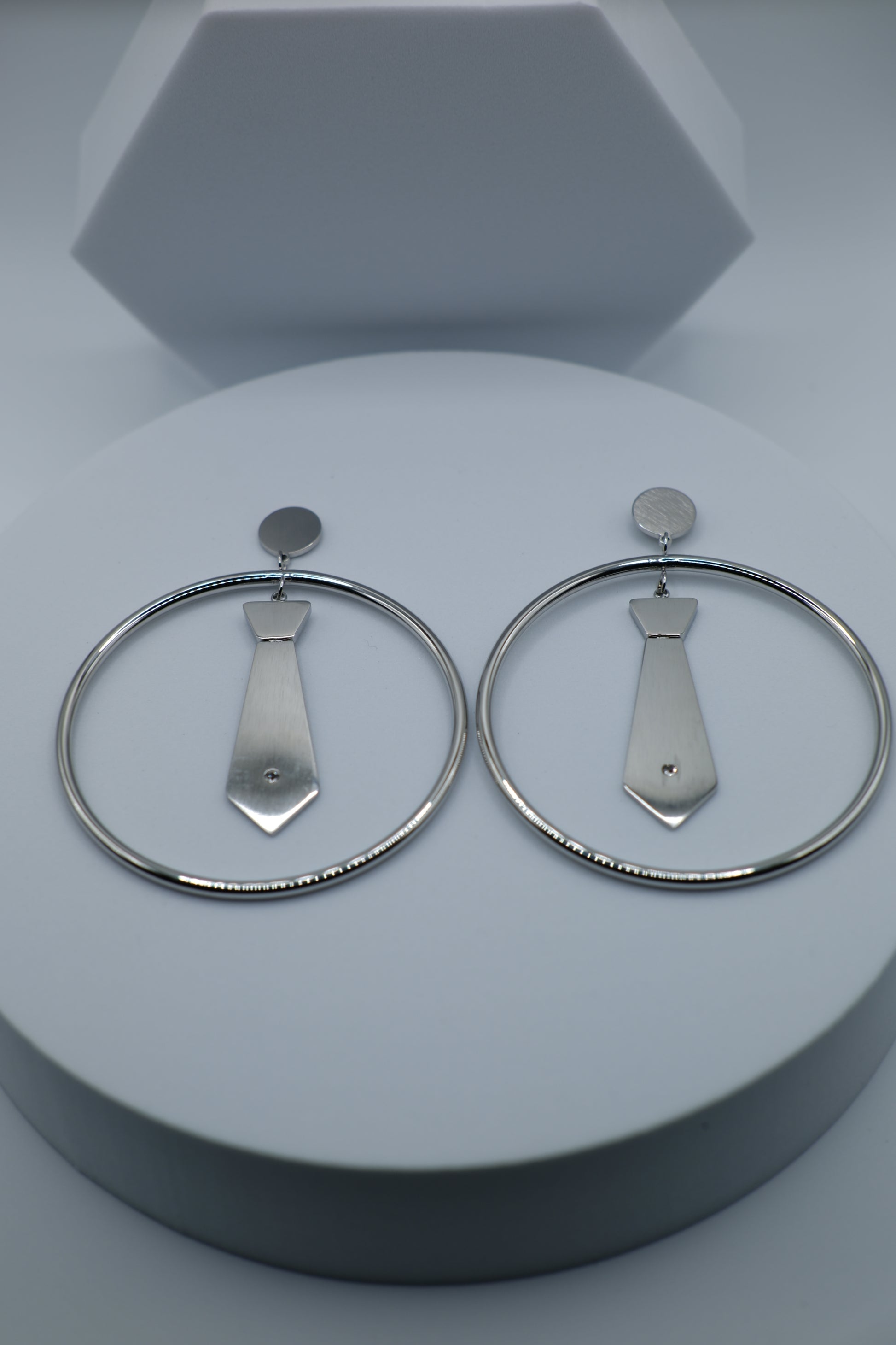 Boss Necktie Hoop Earrings