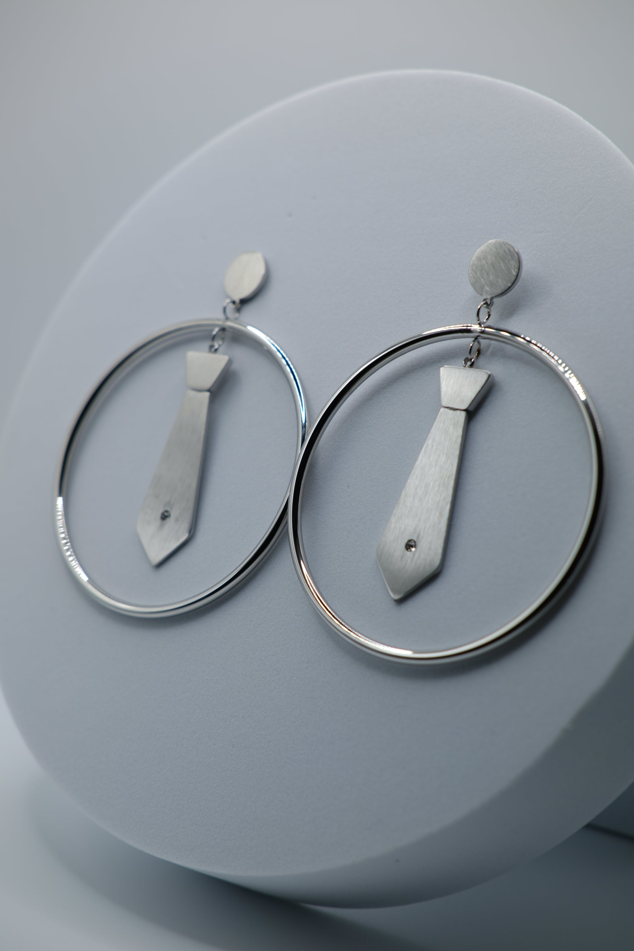 Image of Boss Necktie Hoop Earrings