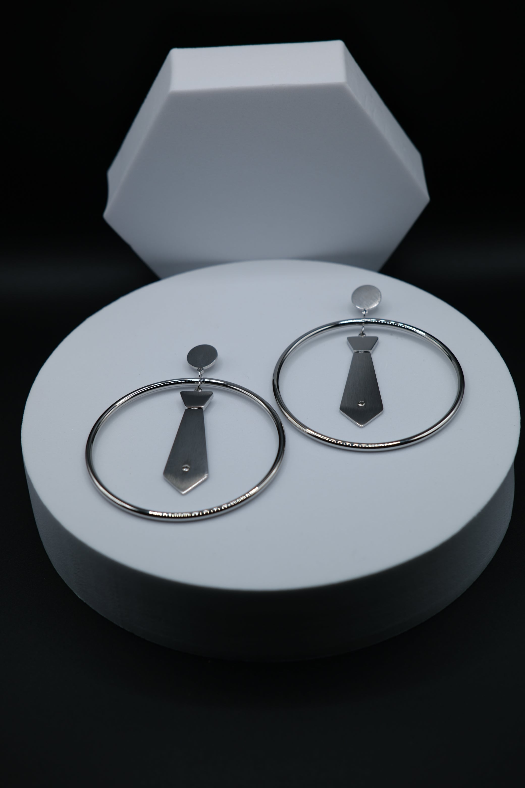Image of Boss Necktie Hoop Earrings