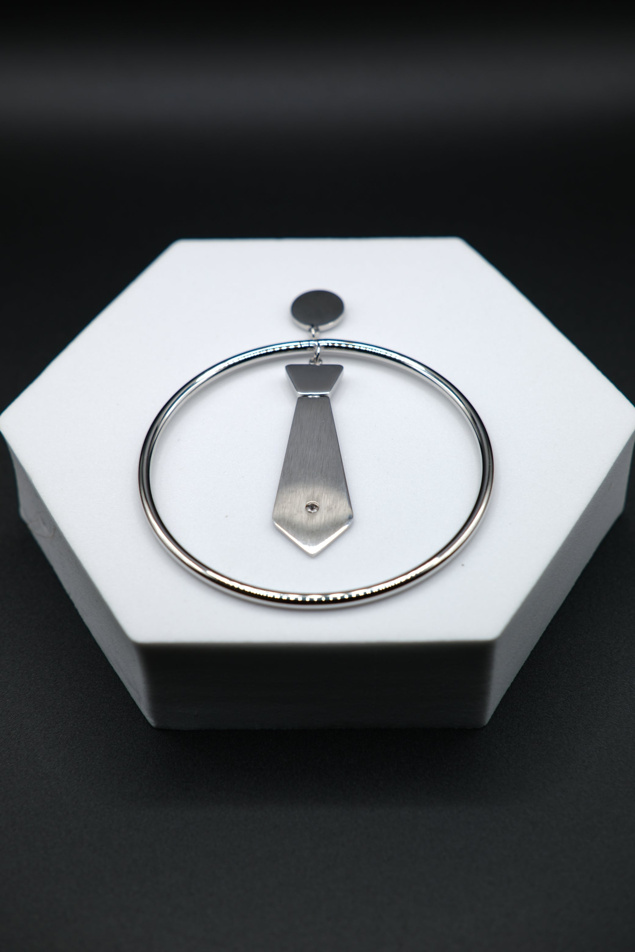 Boss Necktie Hoop Earrings