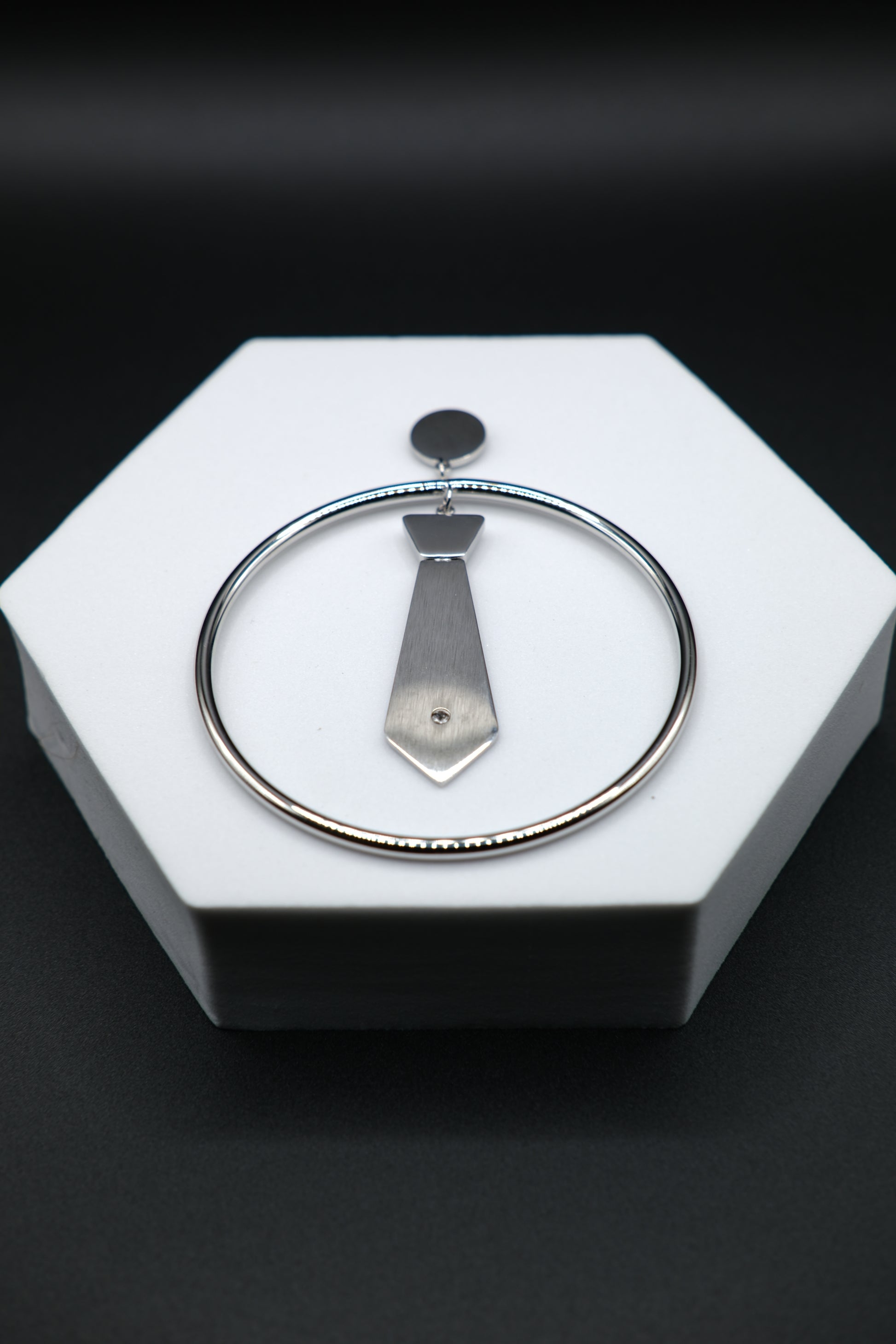 Boss Necktie Hoop Earrings