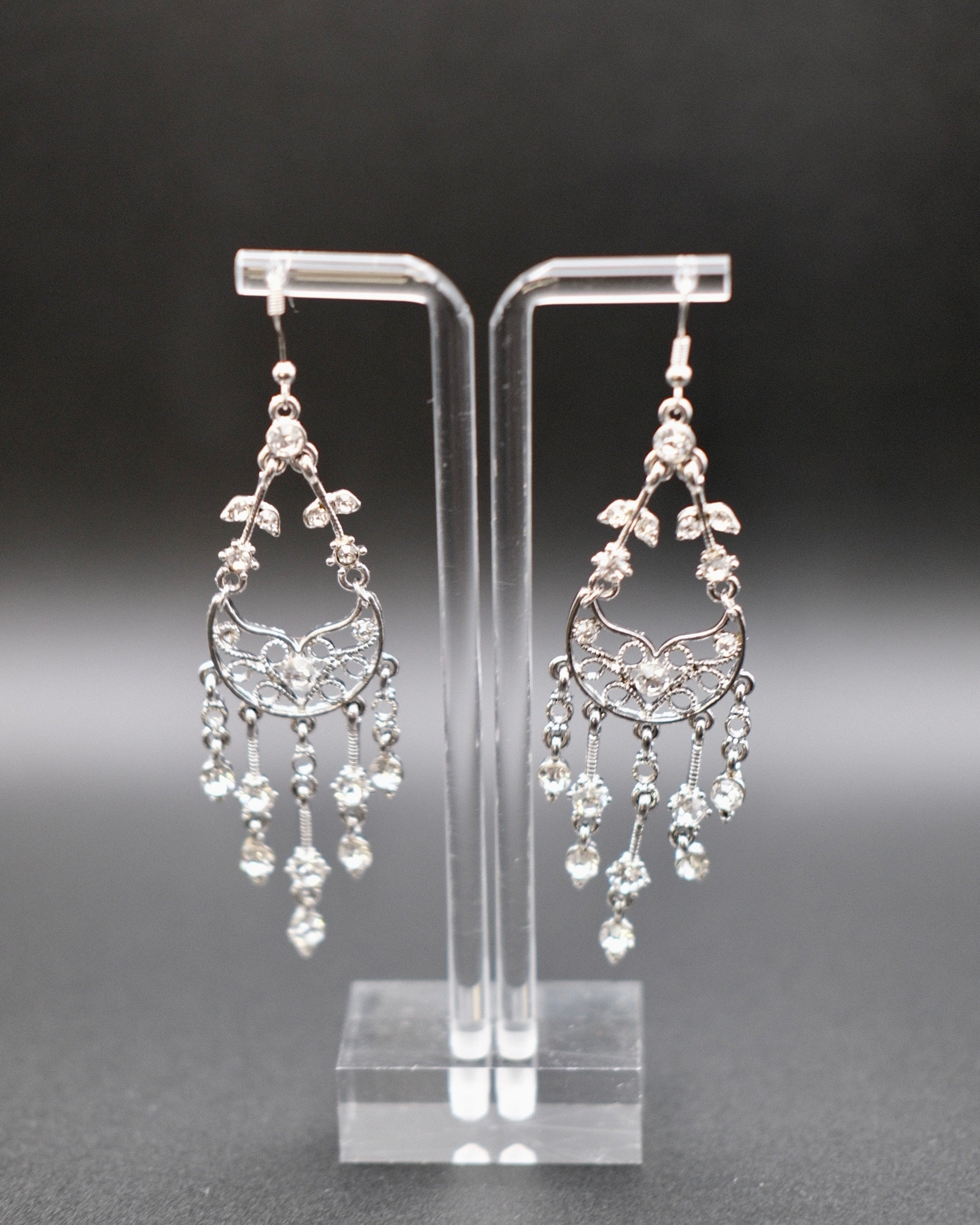 Image of Crystal Fringe Chandelier Earrings
