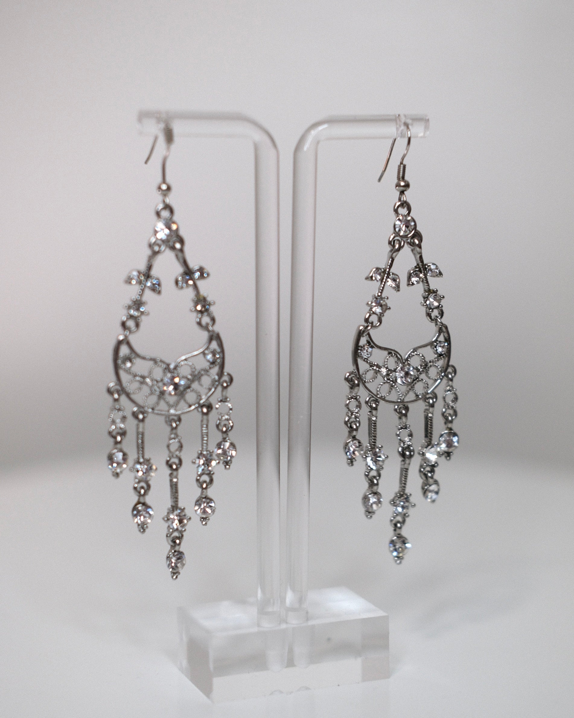 Image of Crystal Fringe Chandelier Earrings