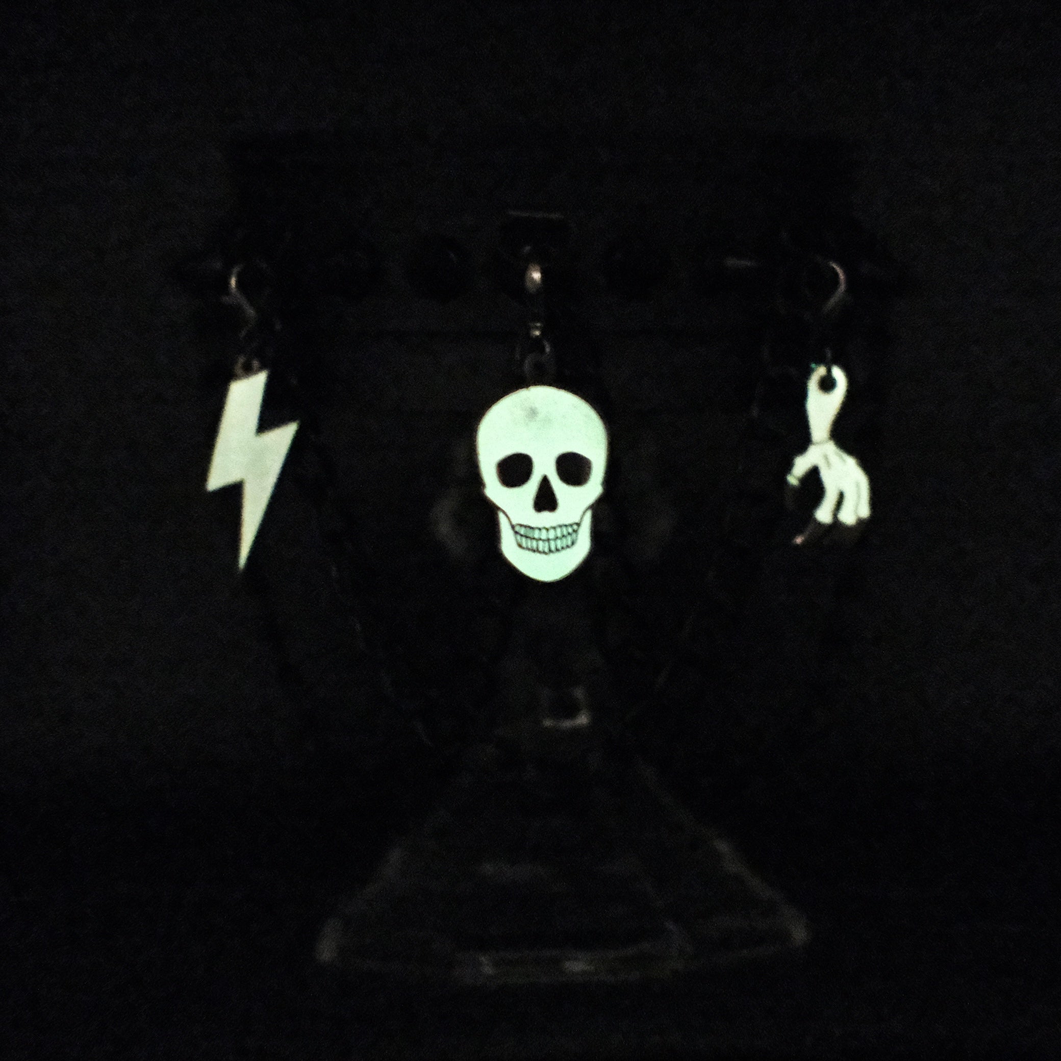 Image of After Dark Glow Skull Choker - Red Days & Illuminated Nights