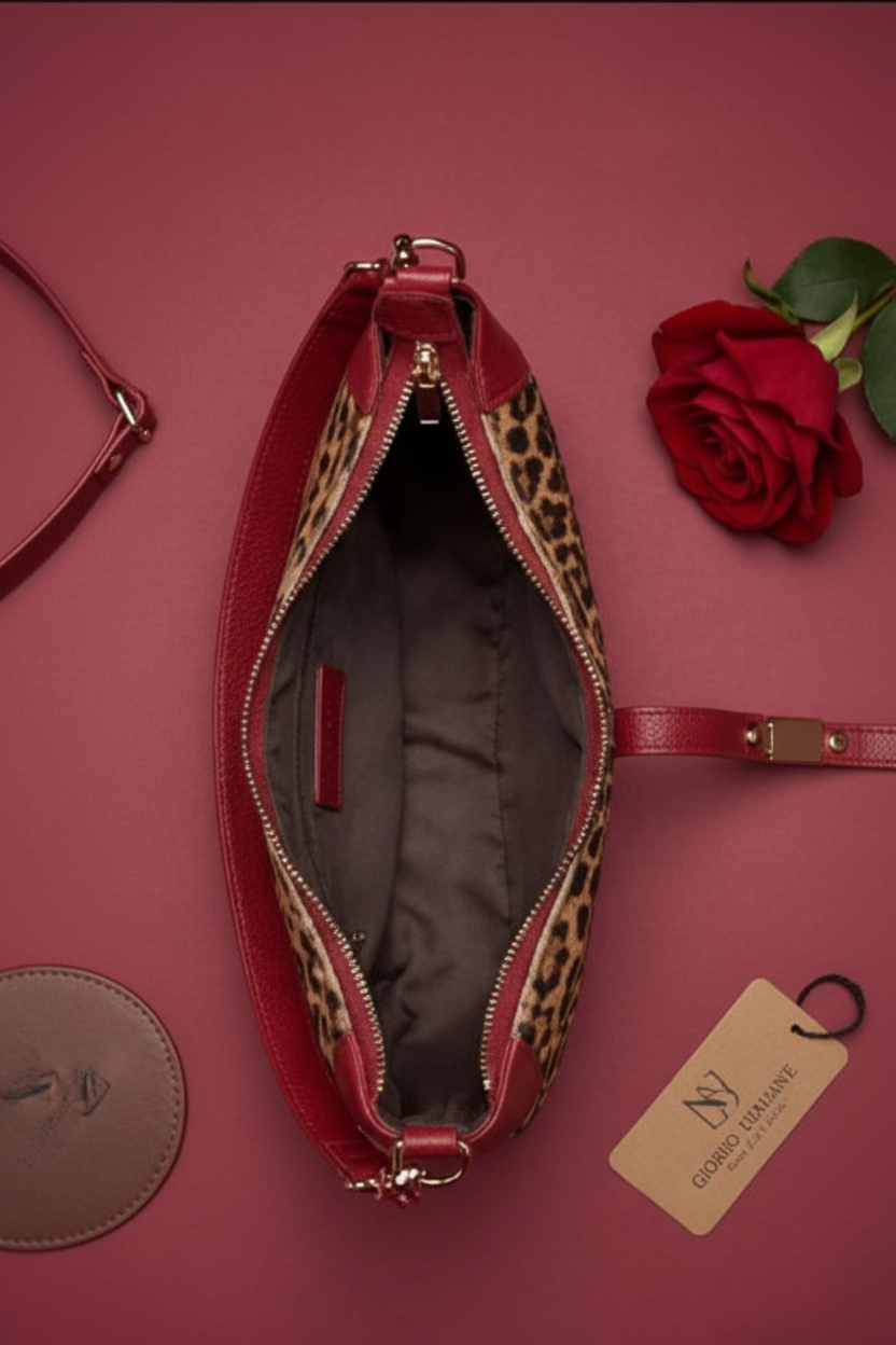 Image of Leopard Print Hand Bag - Western Chic