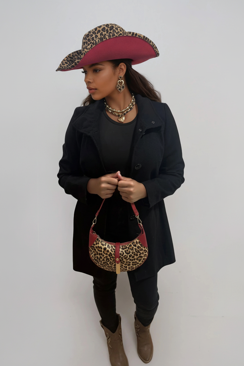 Image of Leopard Print Hand Bag - Western Chic