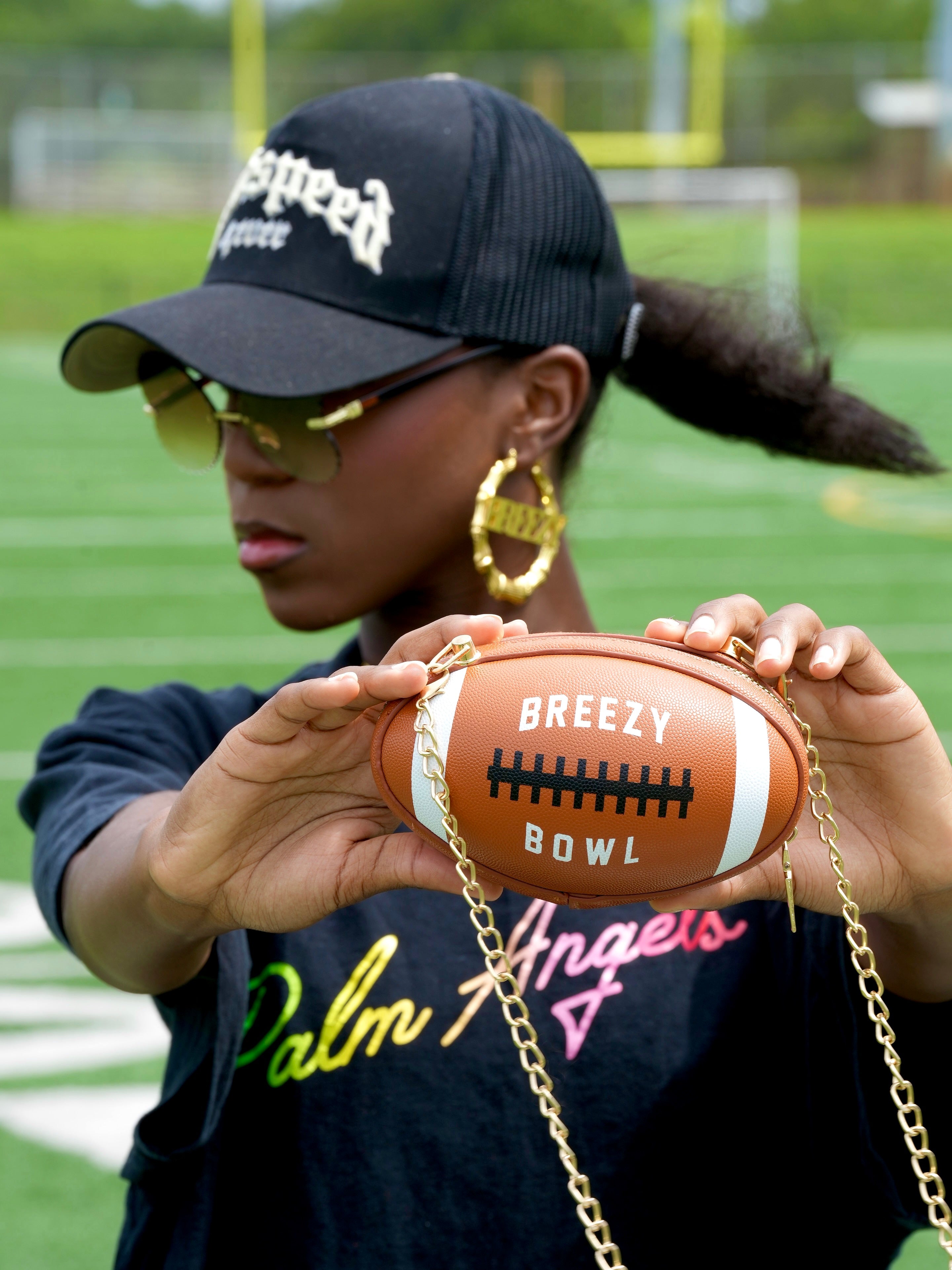 Breezy Football Shaped Clutch Purse