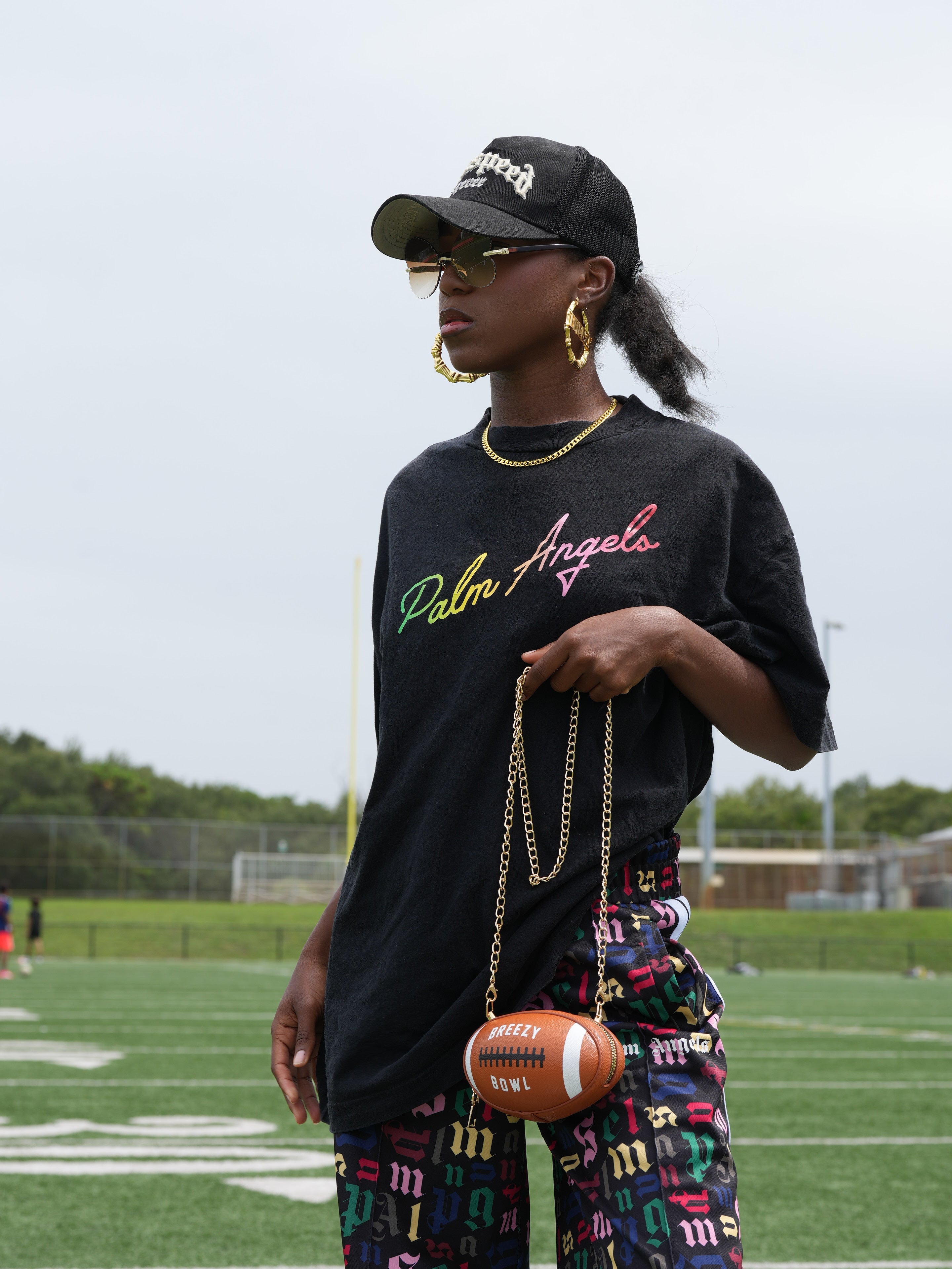 Breezy Football Shaped Clutch Purse