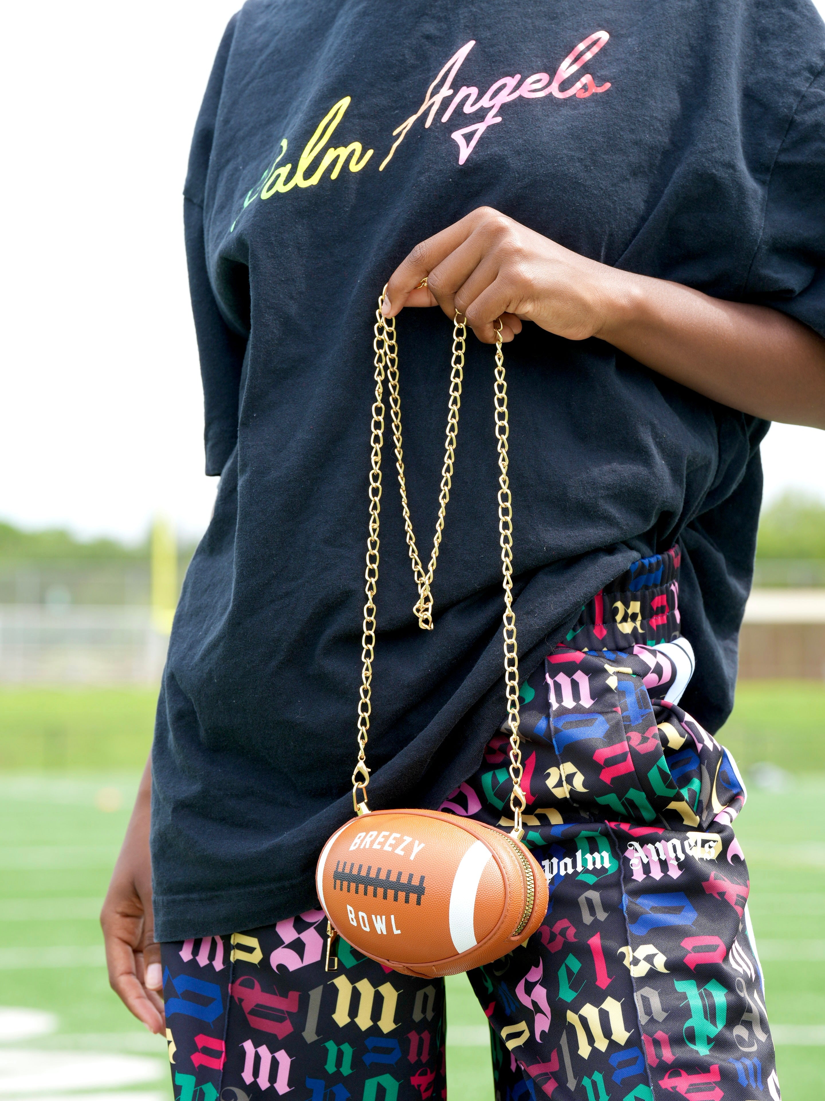 Breezy Football Shaped Clutch Purse